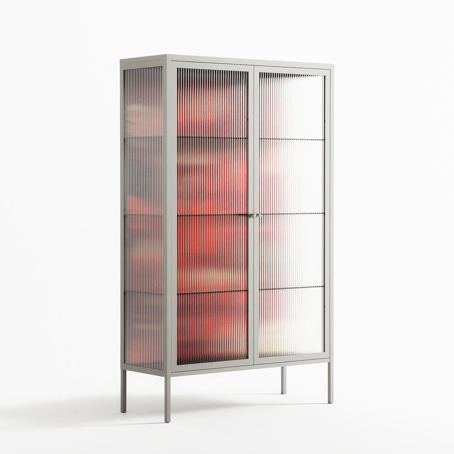 Pebbles 2 - Cabinet - Nick Liefhebber - Chalk - Reeded glass