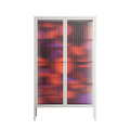 Pebbles 3 - Cabinet - Nick Liefhebber - Chalk - Reeded glass