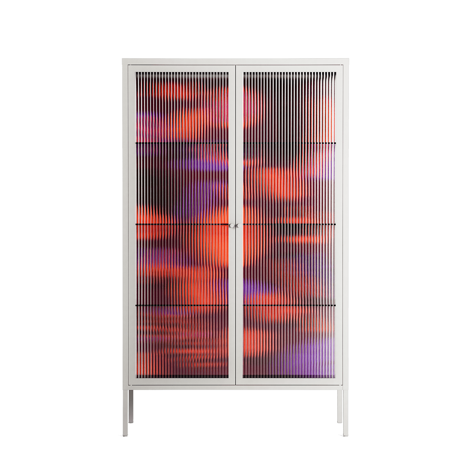 Pebbles 3 - Cabinet - Nick Liefhebber - Chalk - Reeded glass