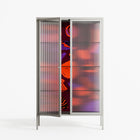 Pebbles 3 - Cabinet - Nick Liefhebber - Chalk - Reeded glass