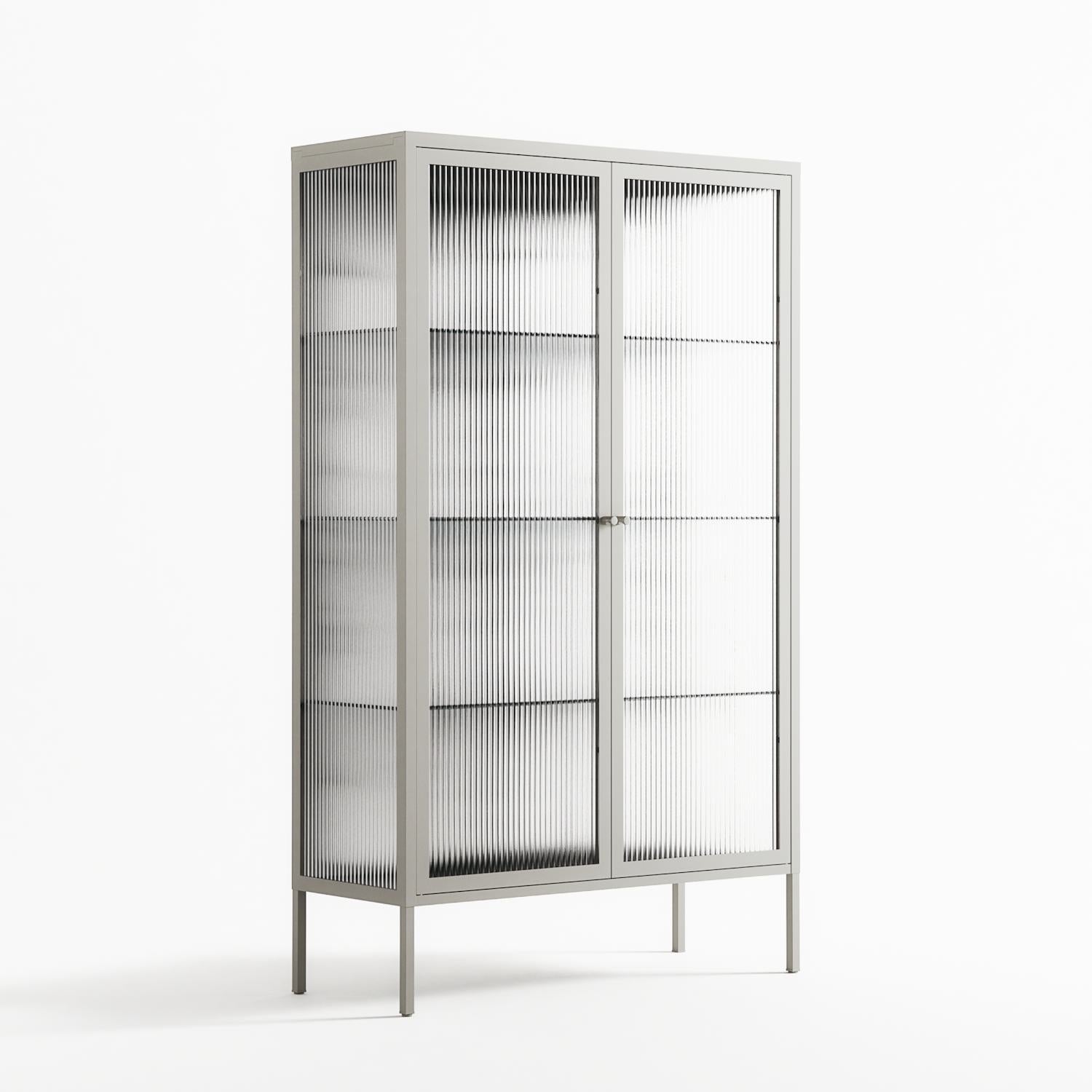 White Flowers - Cabinet - Konrad Blaszczyk - Chalk - Reeded glass