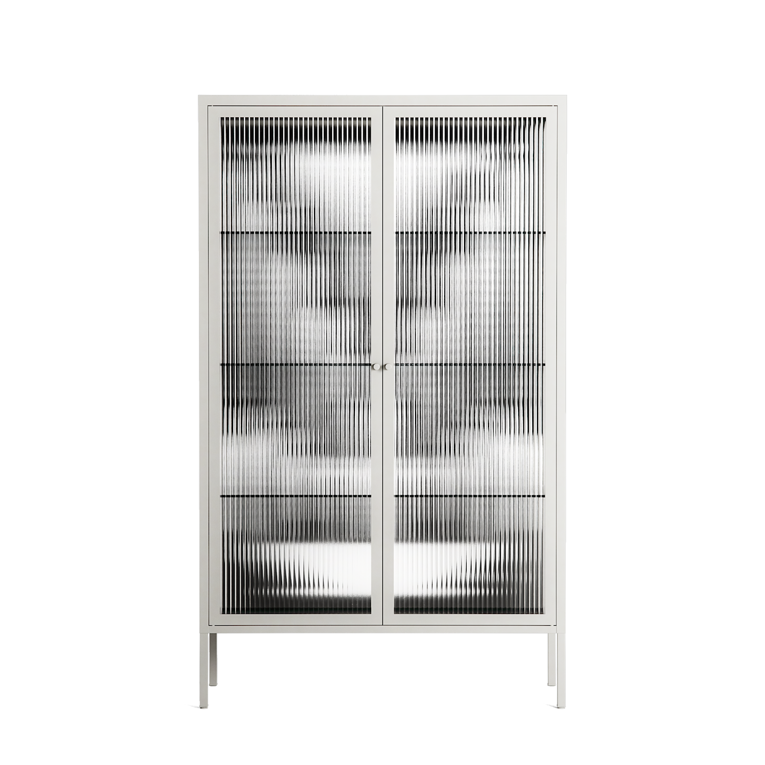 White Fern - Cabinet - Konrad Blaszczyk - Chalk - Reeded glass