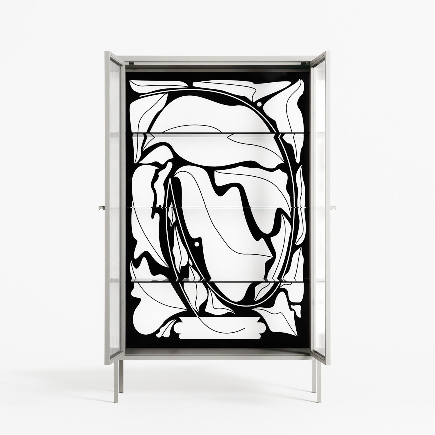 White Potted Plant - Cabinet - Konrad Blaszczyk - Chalk - Reeded glass