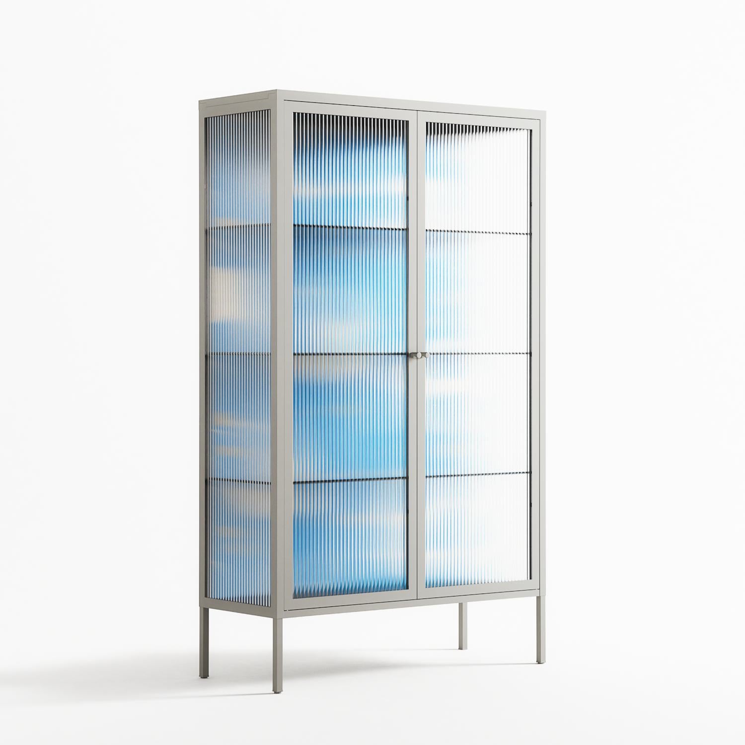 Birds B - Cabinet - Heather Zhou - Chalk - Reeded glass