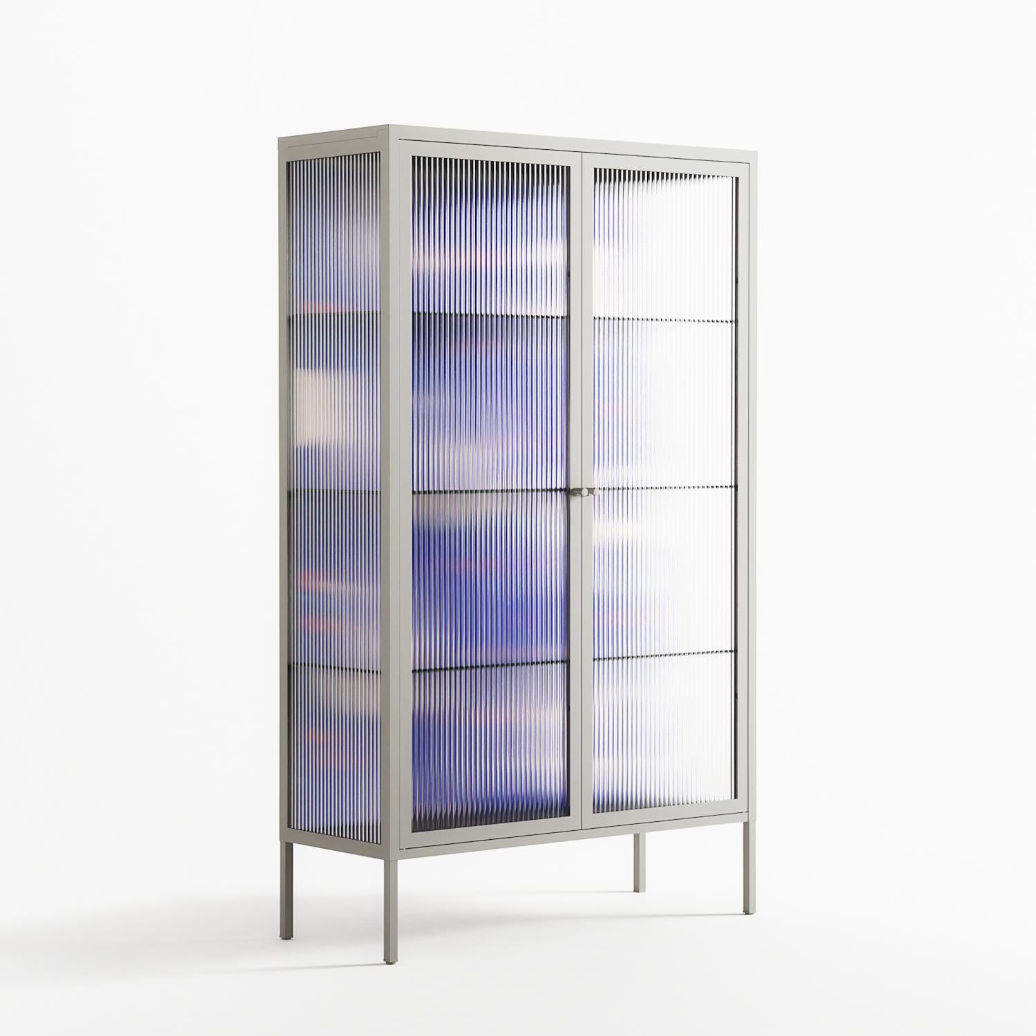 Birds A - Cabinet - Heather Zhou - Chalk - Reeded glass