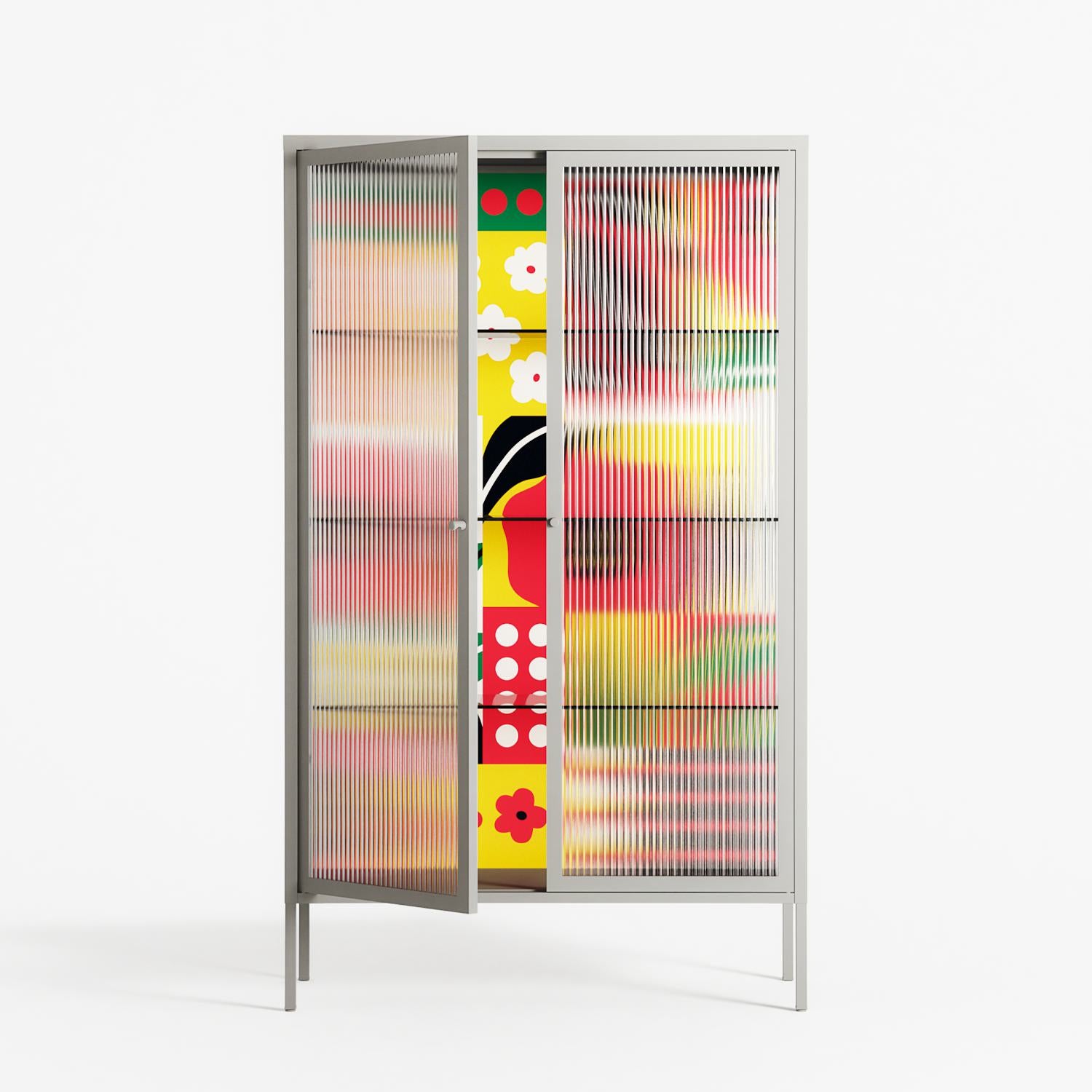 Flower C - Cabinet - Heather Zhou - Chalk - Reeded glass