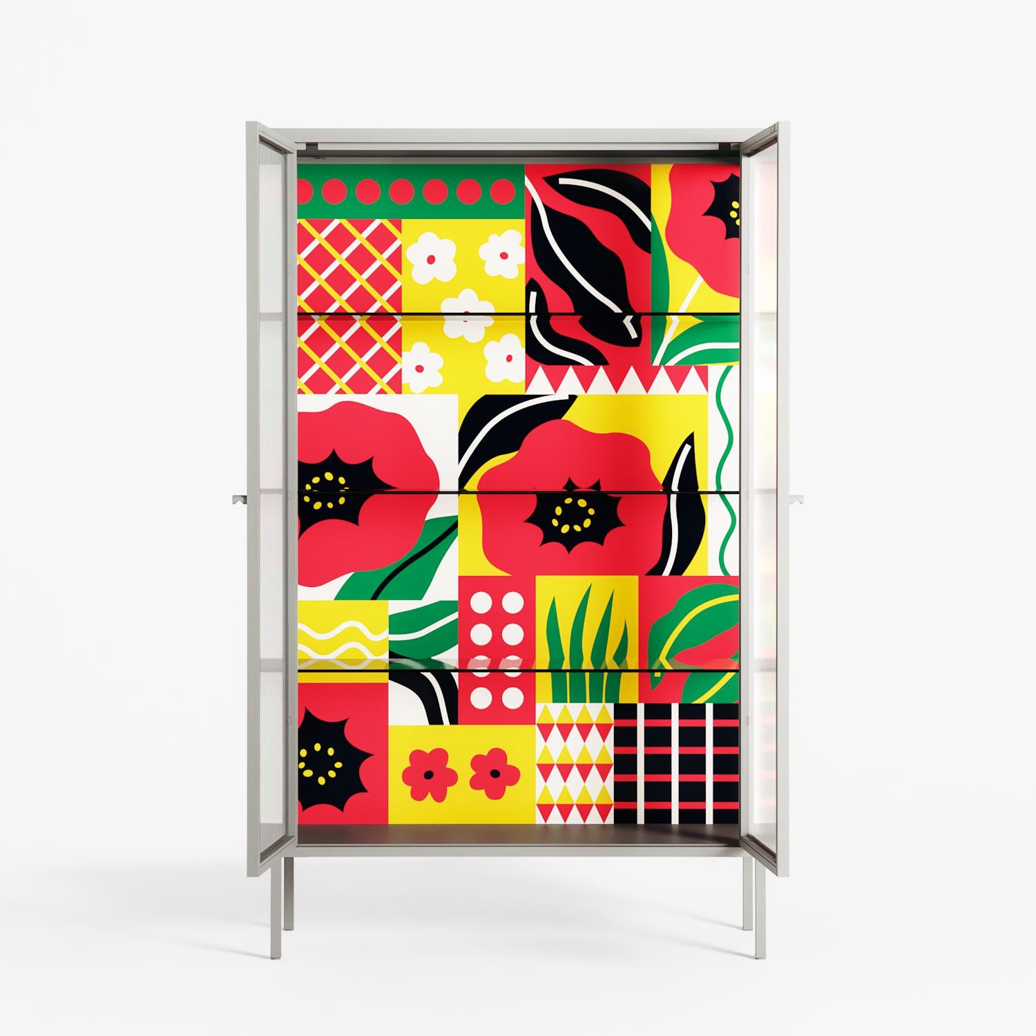 Flower C - Cabinet - Heather Zhou - Chalk - Reeded glass