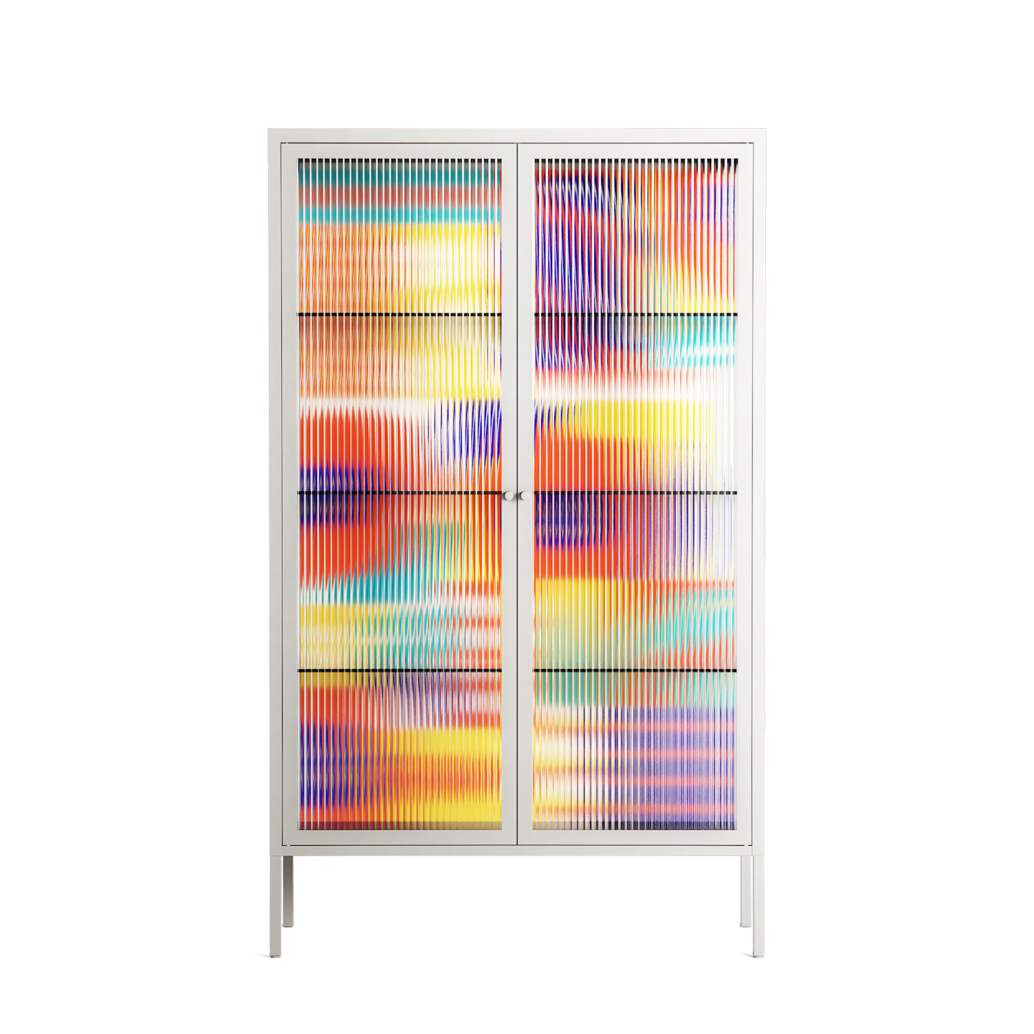 Flower A - Cabinet - Heather Zhou - Chalk - Reeded glass