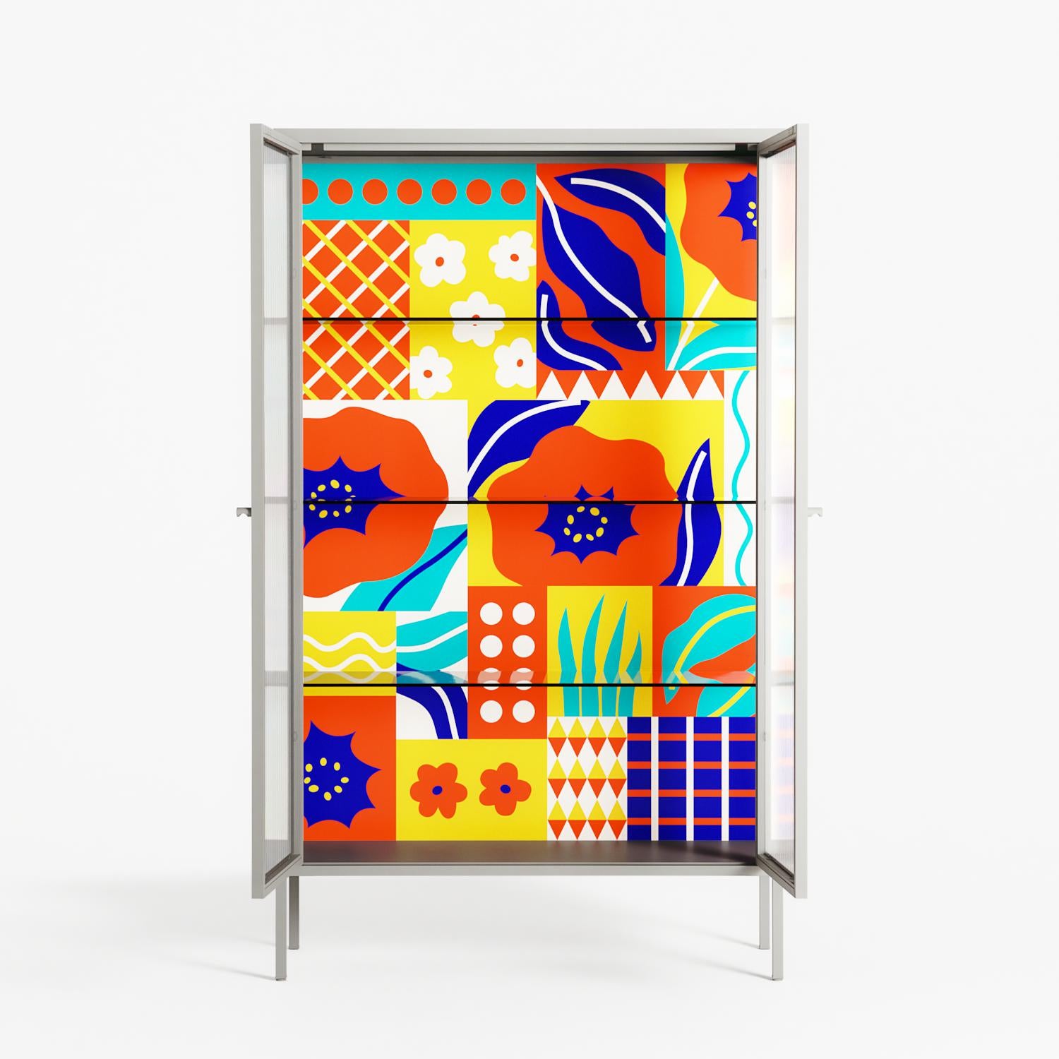 Flower A - Cabinet - Heather Zhou - Chalk - Reeded glass