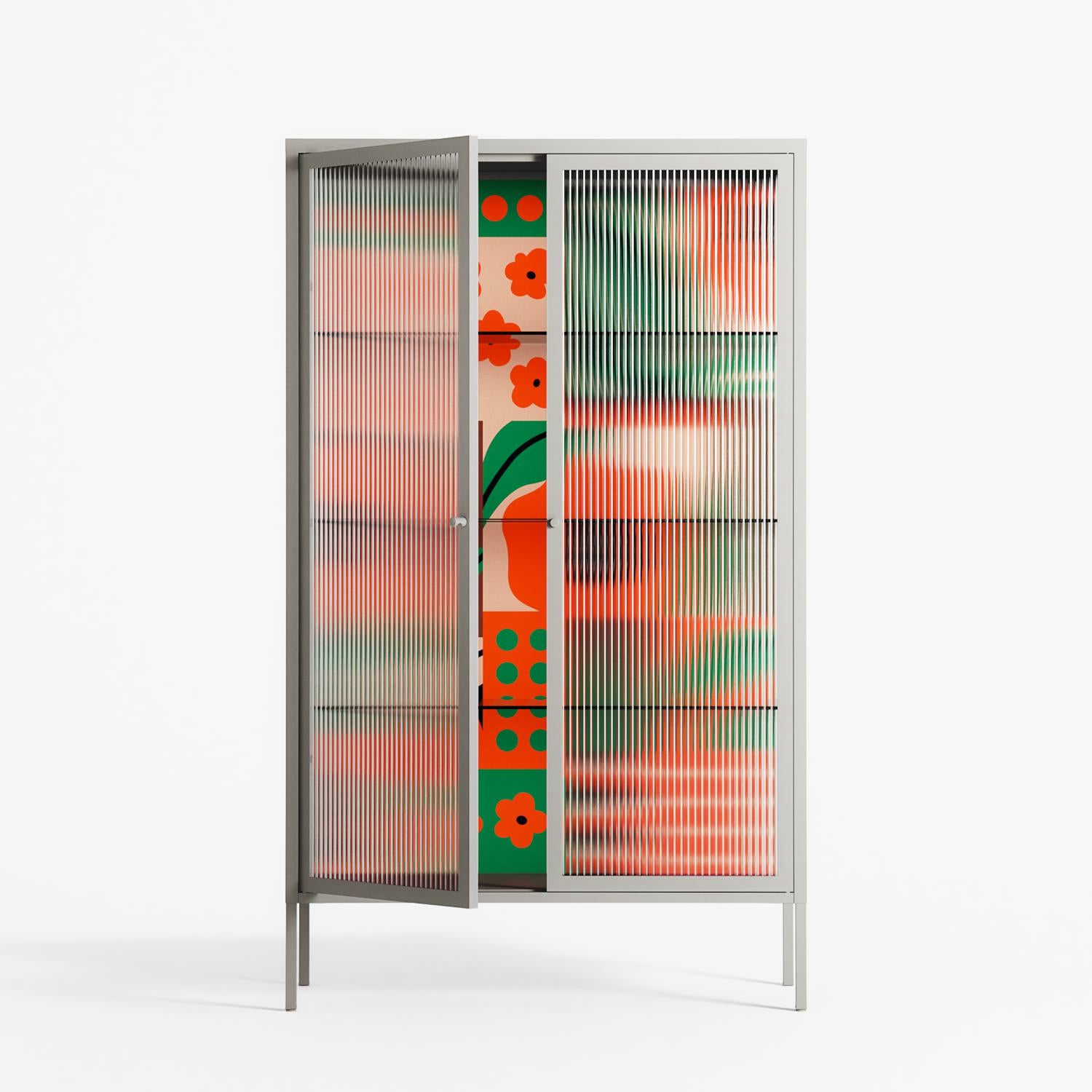 Flower B - Cabinet - Heather Zhou - Chalk - Reeded glass