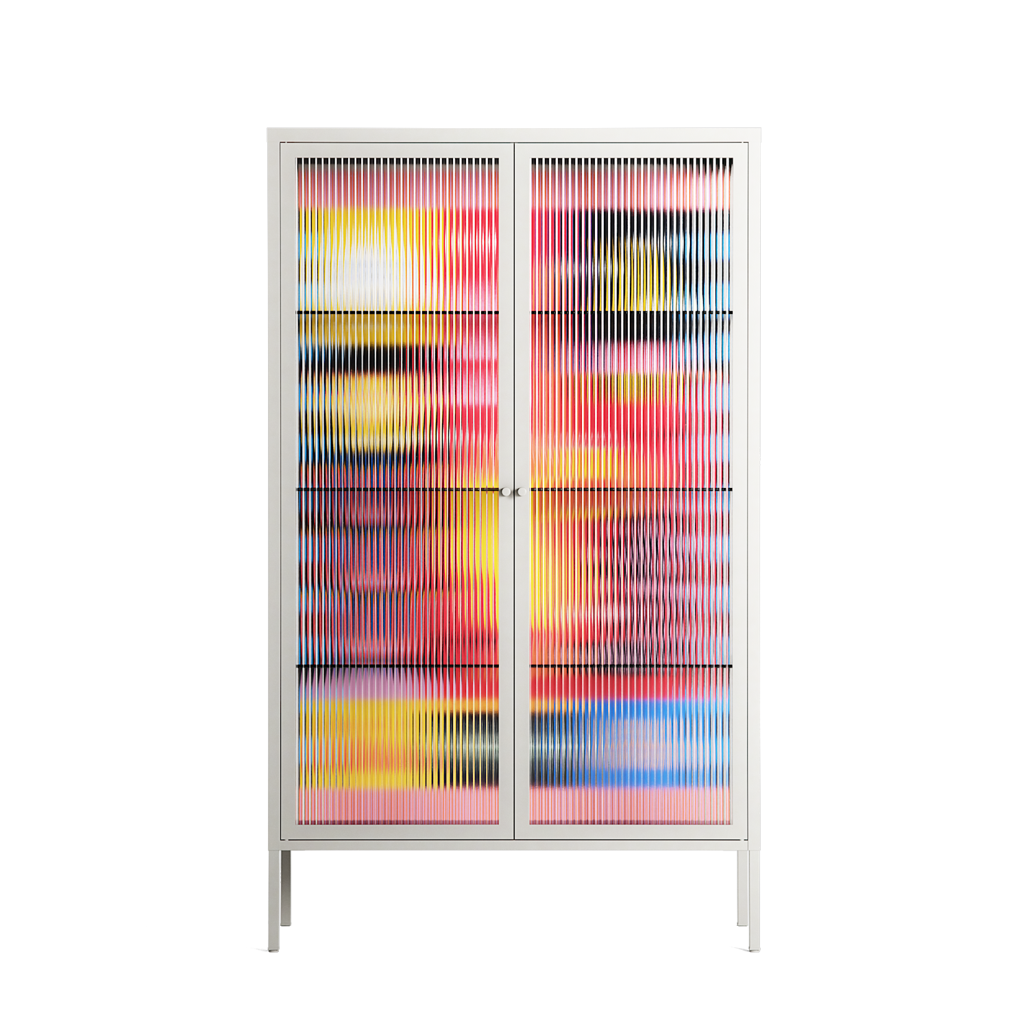 Rise - Cabinet - Heather Zhou - Chalk - Reeded glass