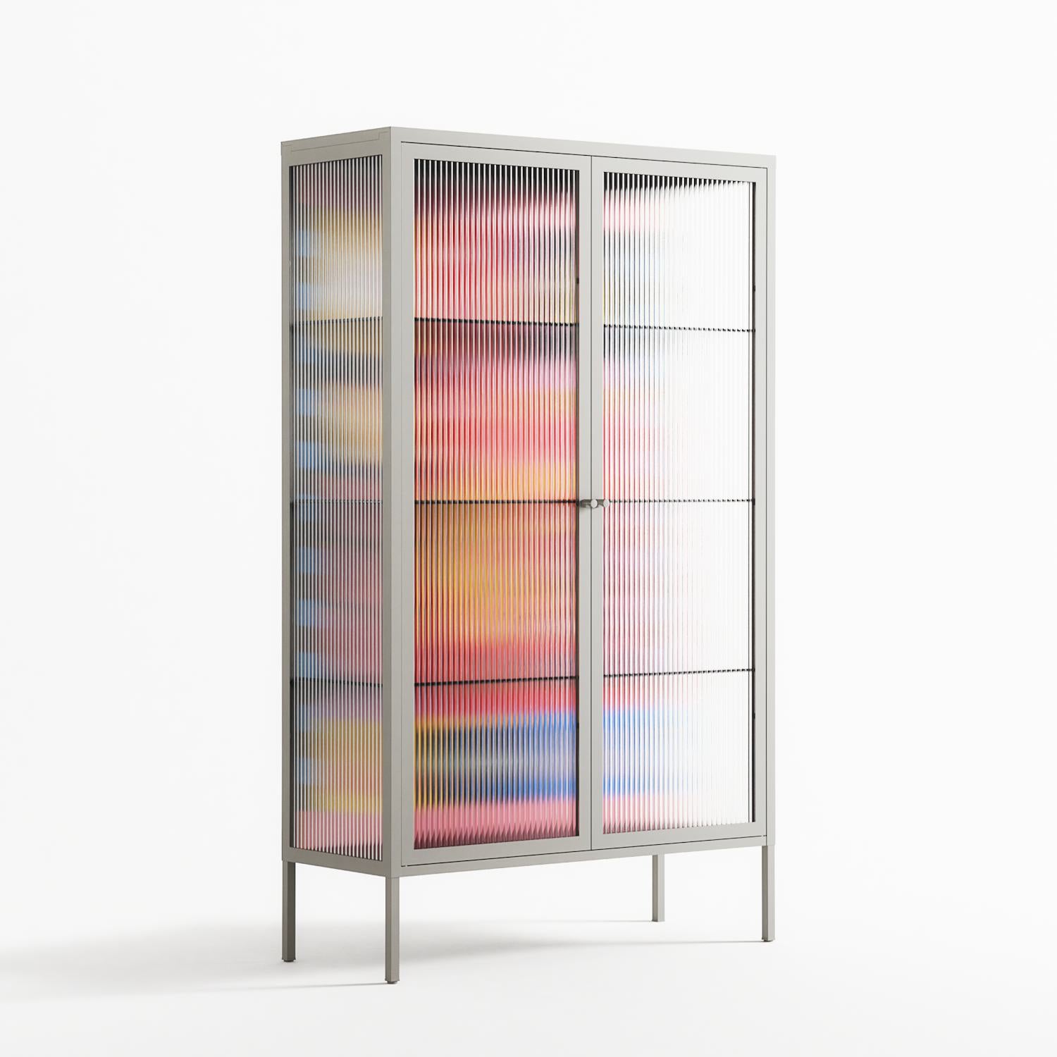 Rise - Cabinet - Heather Zhou - Chalk - Reeded glass