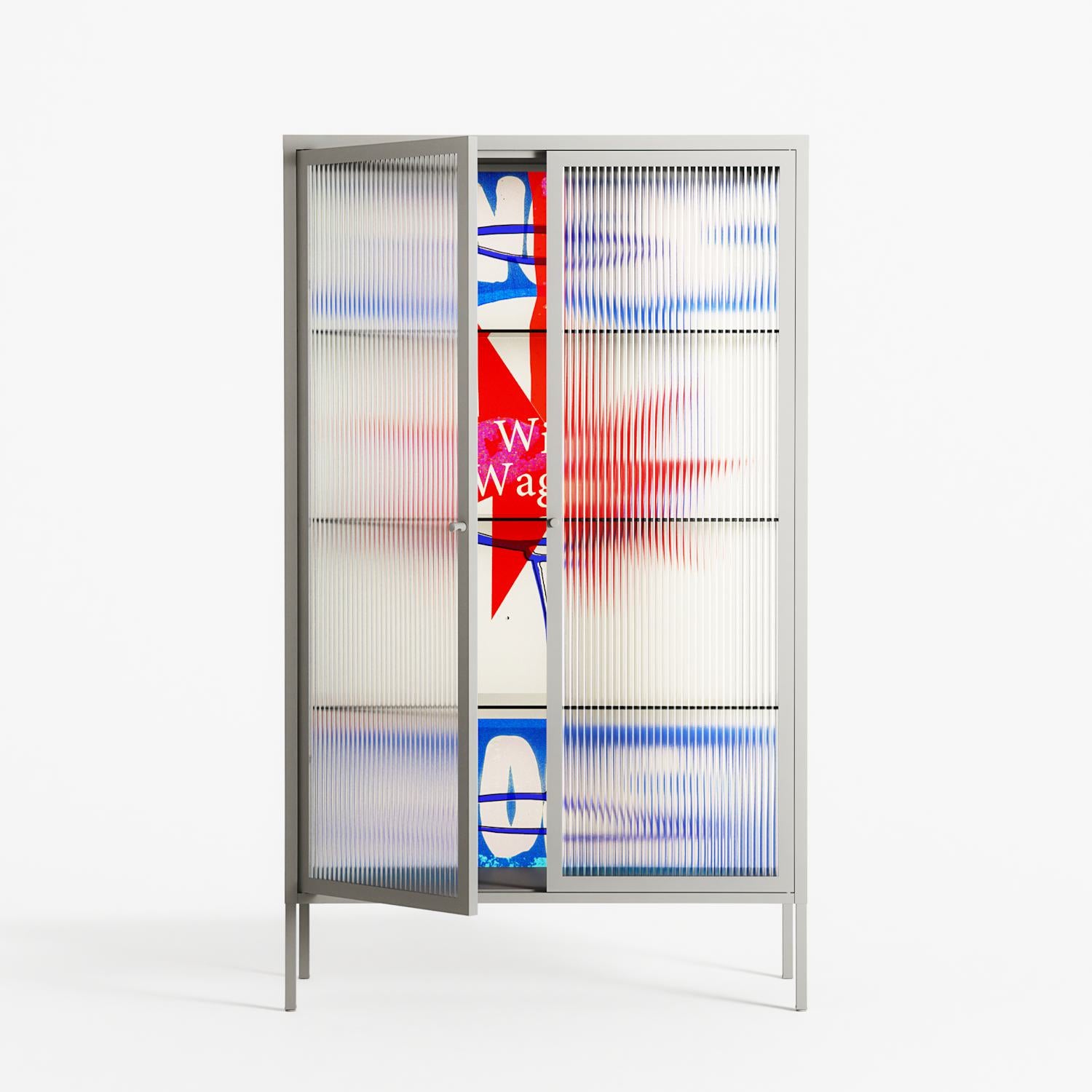 Wino Wagon - Cabinet - Ciara Wade - Chalk - Reeded glass