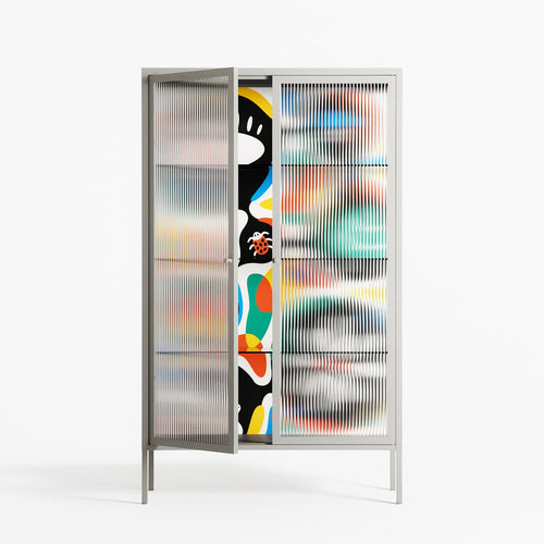 Alive - Cabinet - Vratislav Pecka - Chalk - Reeded glass