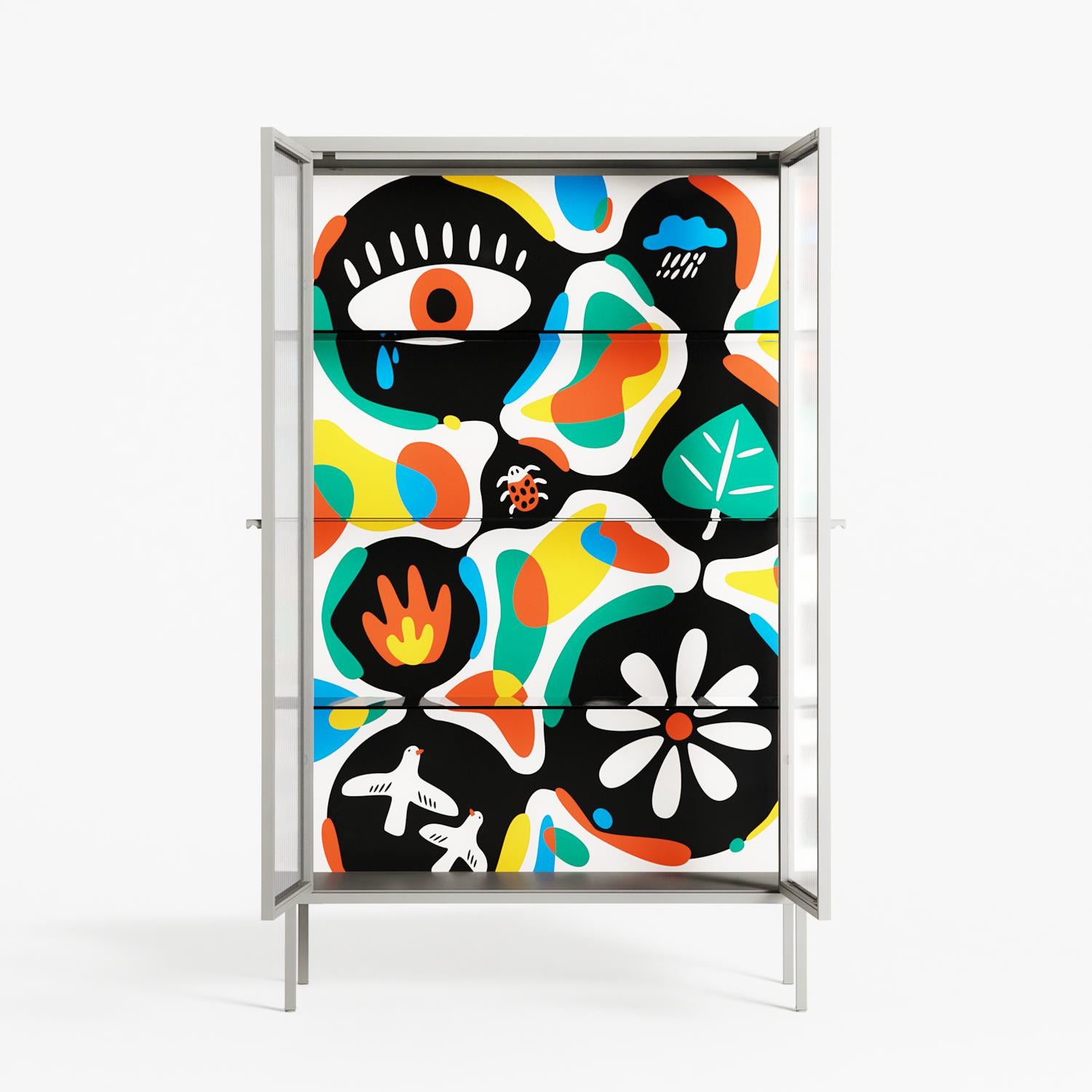 Alive - Cabinet - Vratislav Pecka - Chalk - Reeded glass