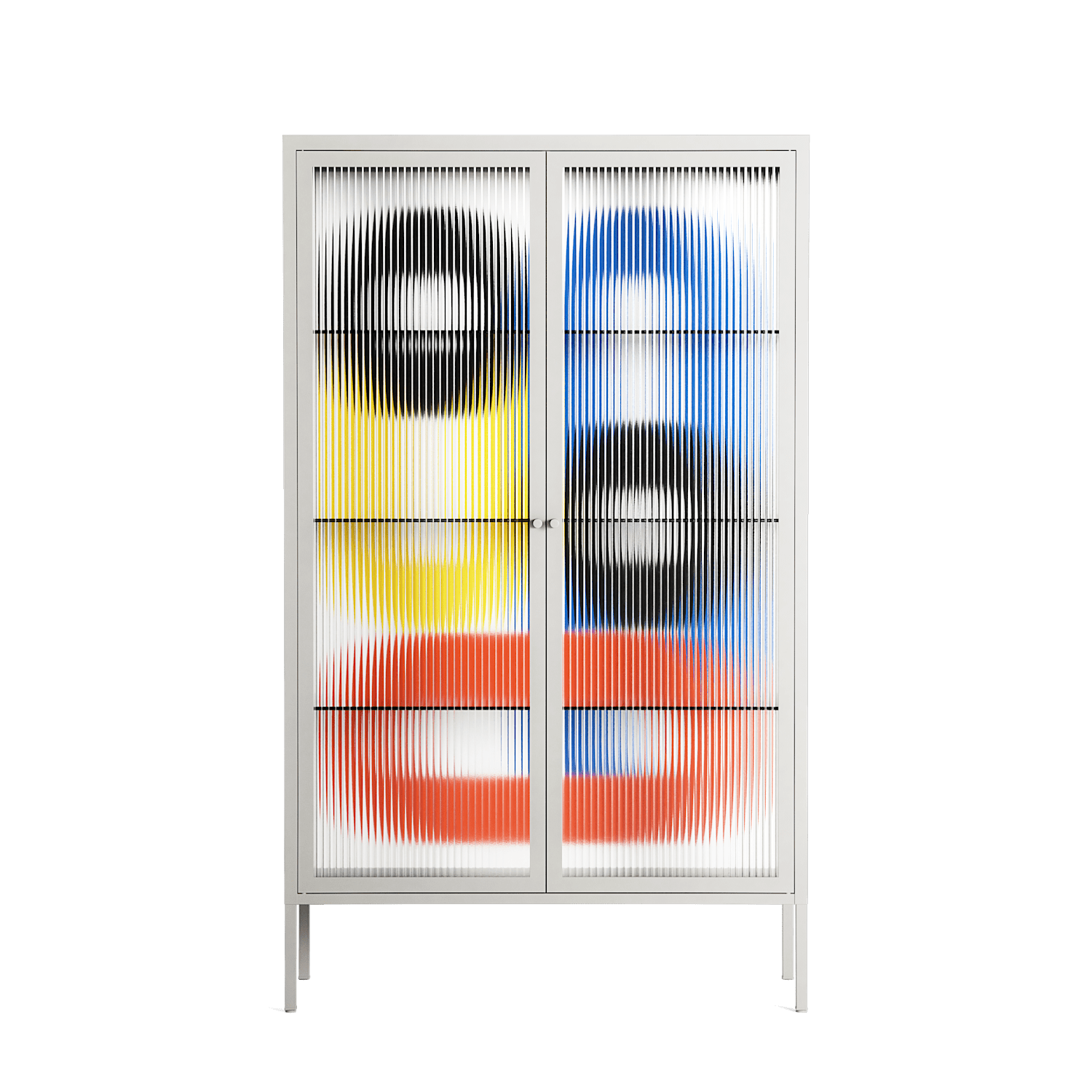 Arial - Cabinet - Vratislav Pecka - Chalk - Reeded glass