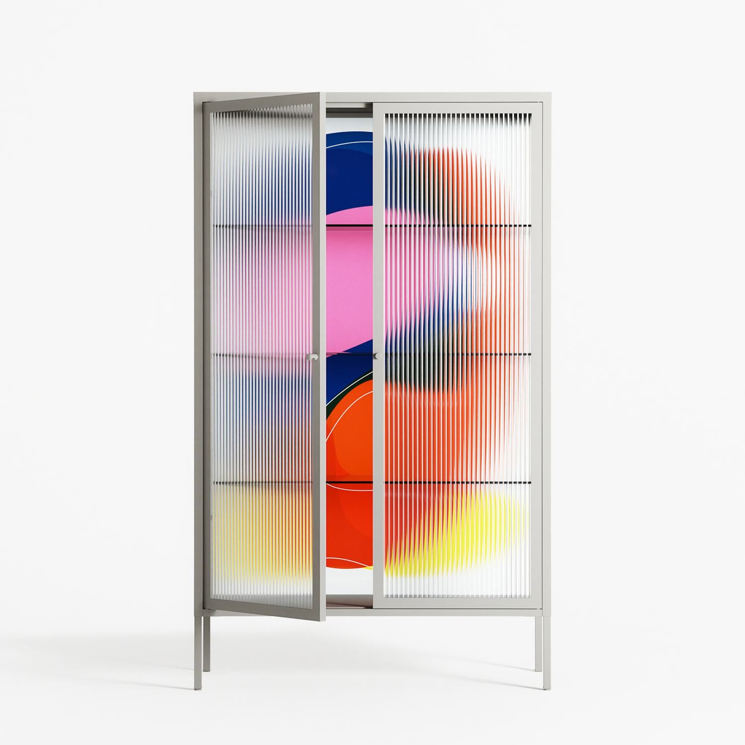 Blends - Cabinet - Vratislav Pecka - Chalk - Reeded glass