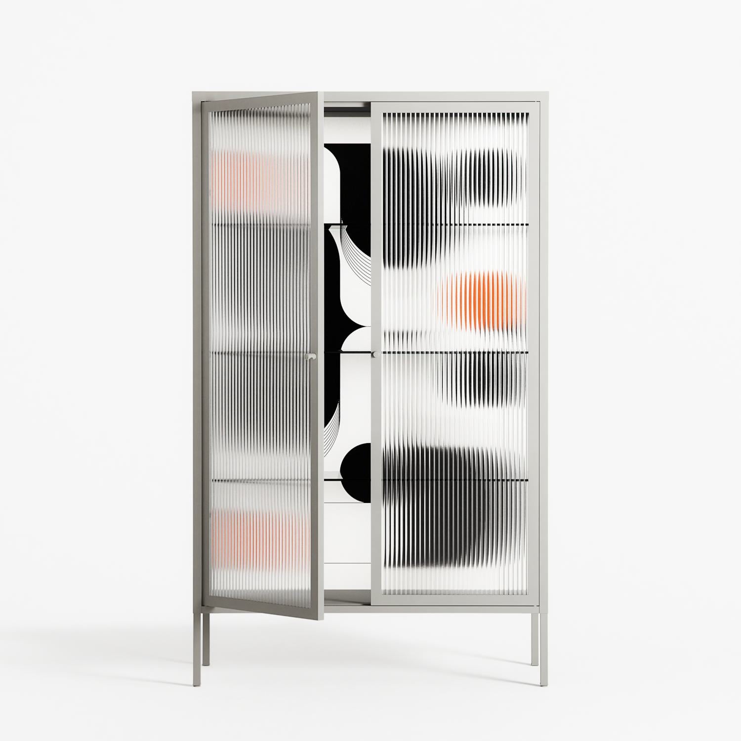 Conserto2 - Cabinet - Vratislav Pecka - Chalk - Reeded glass