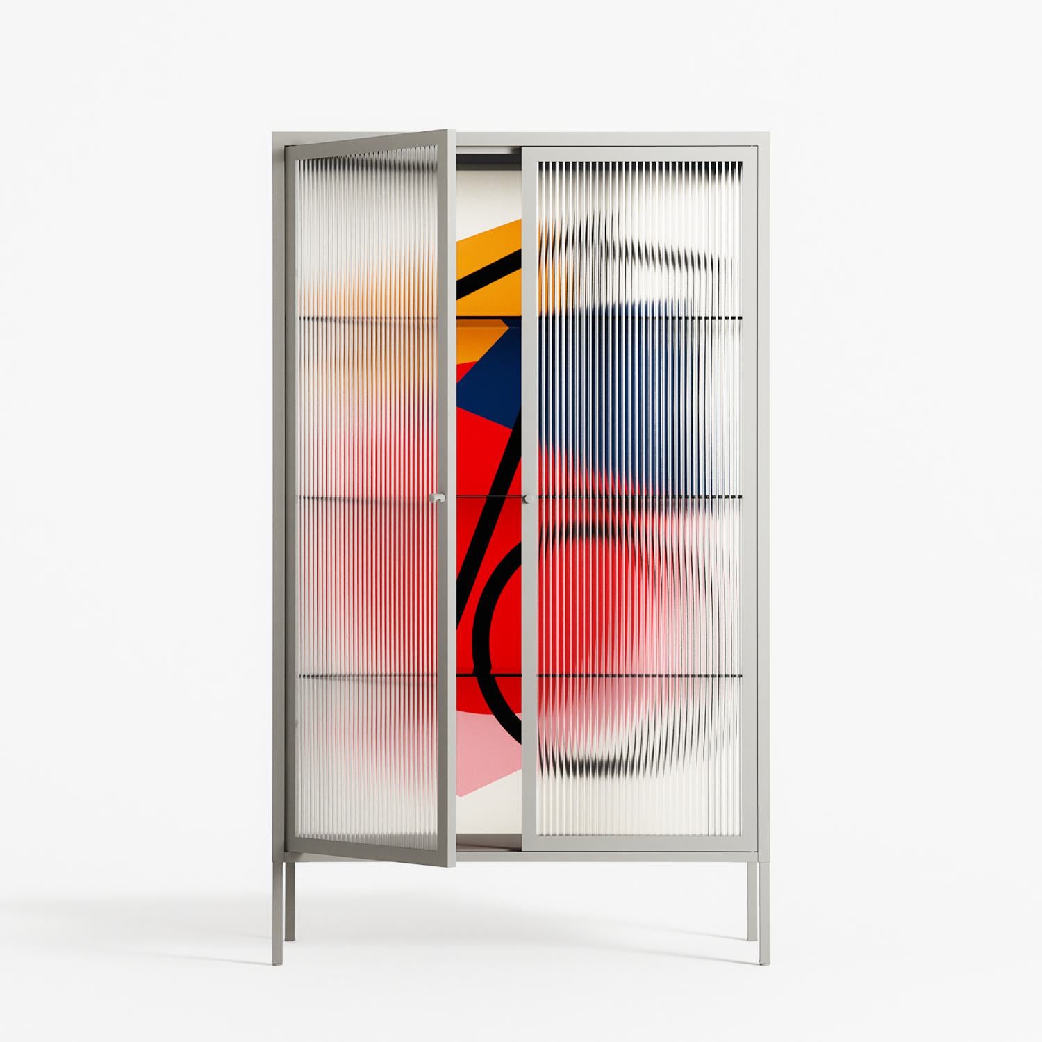 Fuerte - Cabinet - Vratislav Pecka - Chalk - Reeded glass