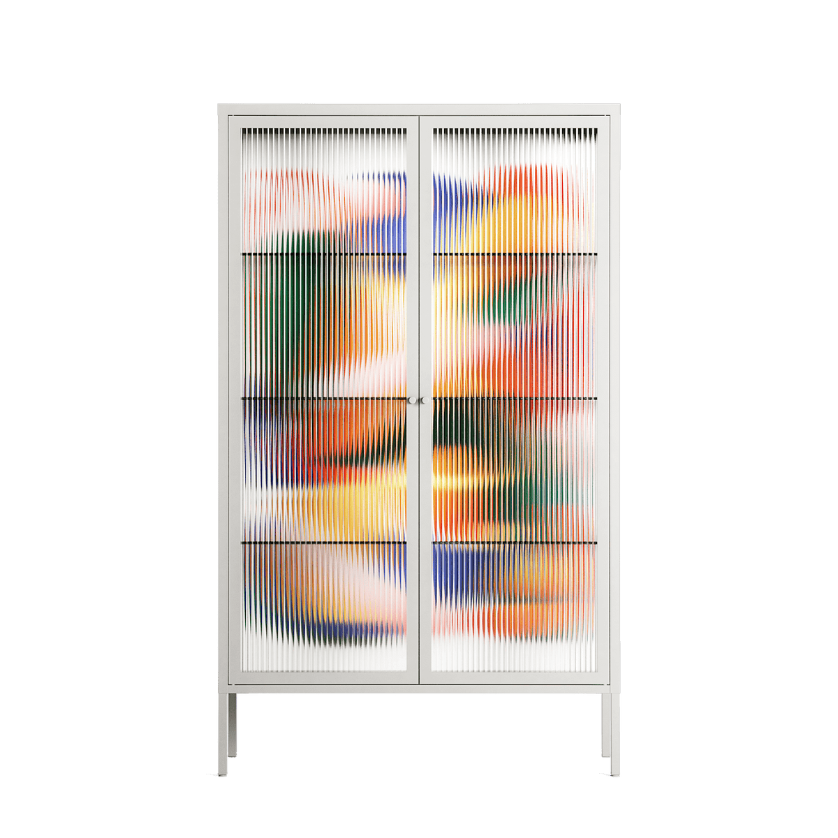 Gloss - Cabinet - Vratislav Pecka - Chalk - Reeded glass