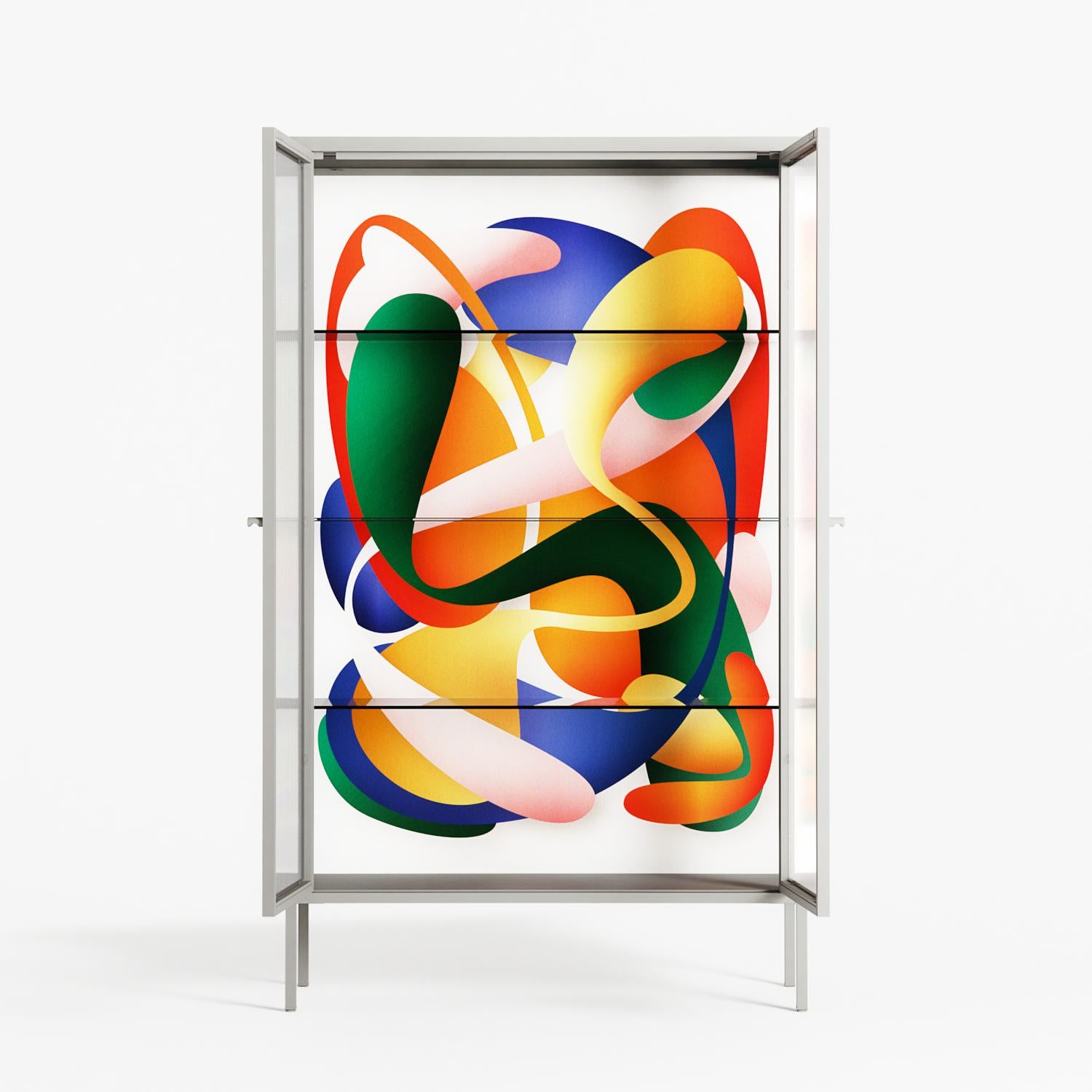 Gloss - Cabinet - Vratislav Pecka - Chalk - Reeded glass