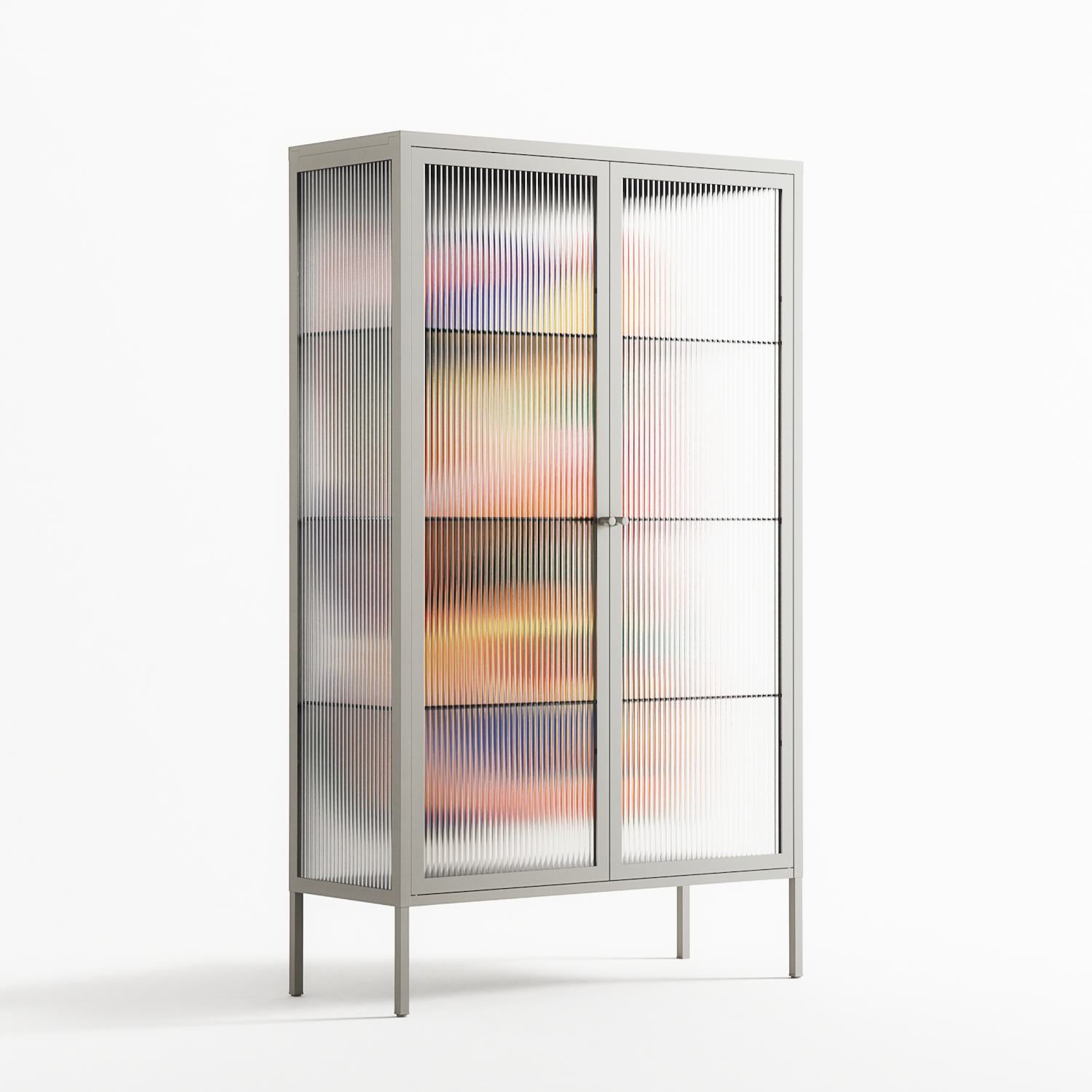 Gloss - Cabinet - Vratislav Pecka - Chalk - Reeded glass