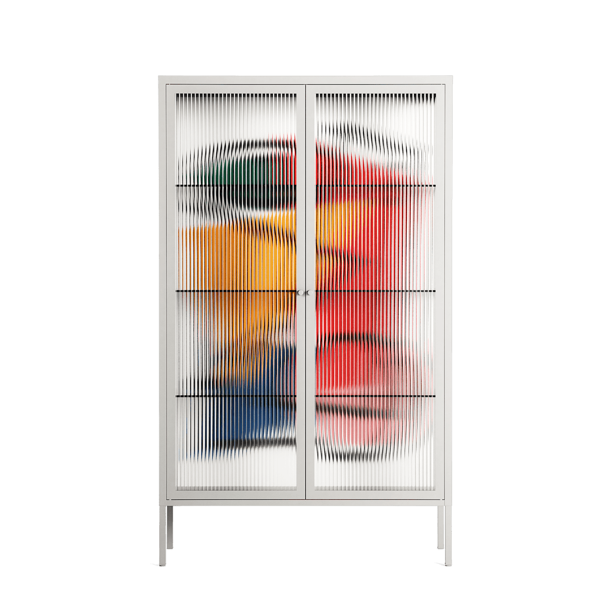 Misplaced - Cabinet - Vratislav Pecka - Chalk - Reeded glass