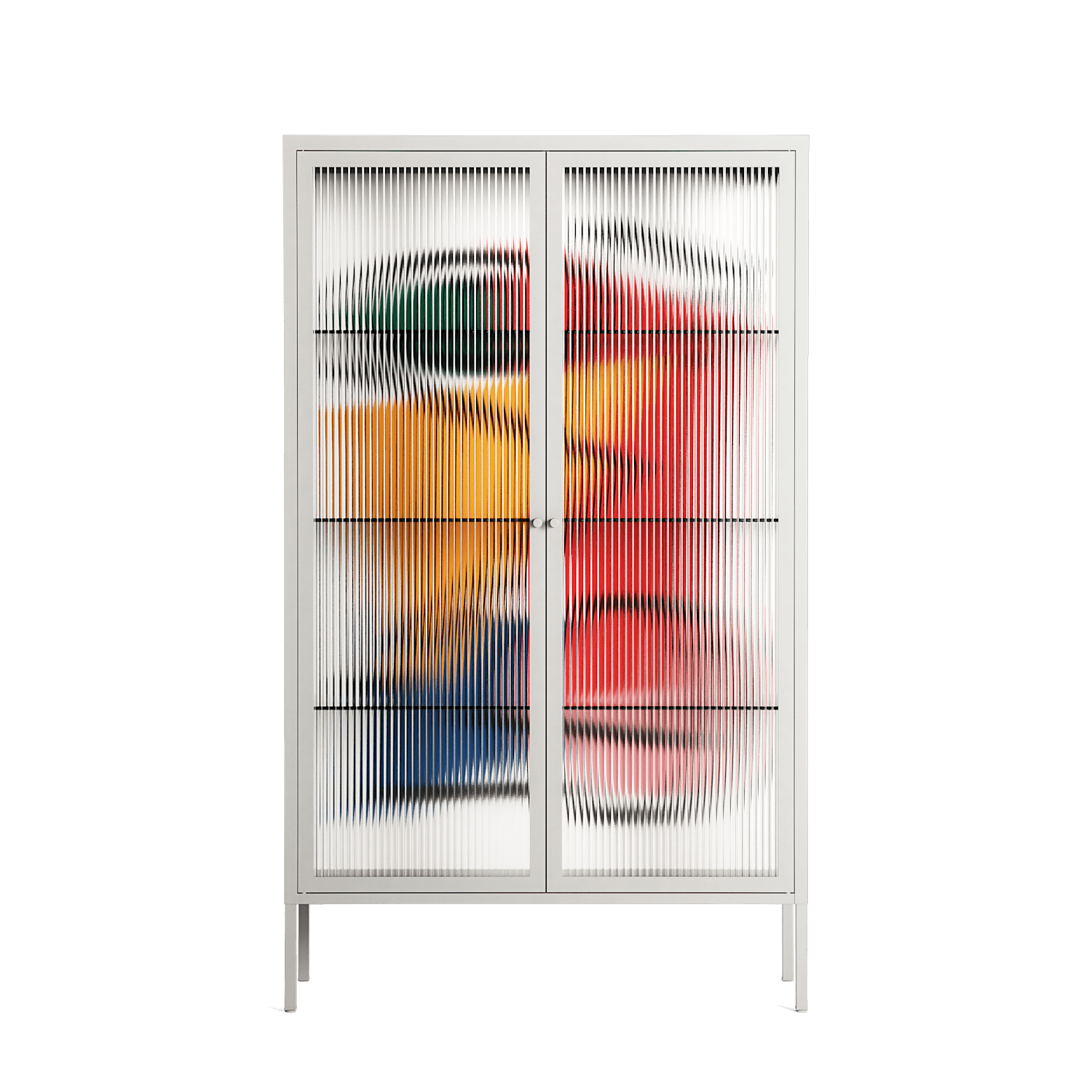 Misplaced - Cabinet - Vratislav Pecka - Chalk - Reeded glass