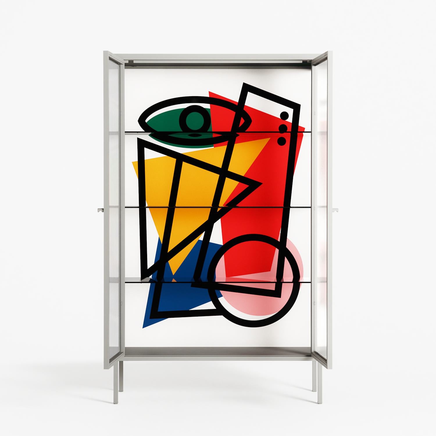 Misplaced - Cabinet - Vratislav Pecka - Chalk - Reeded glass