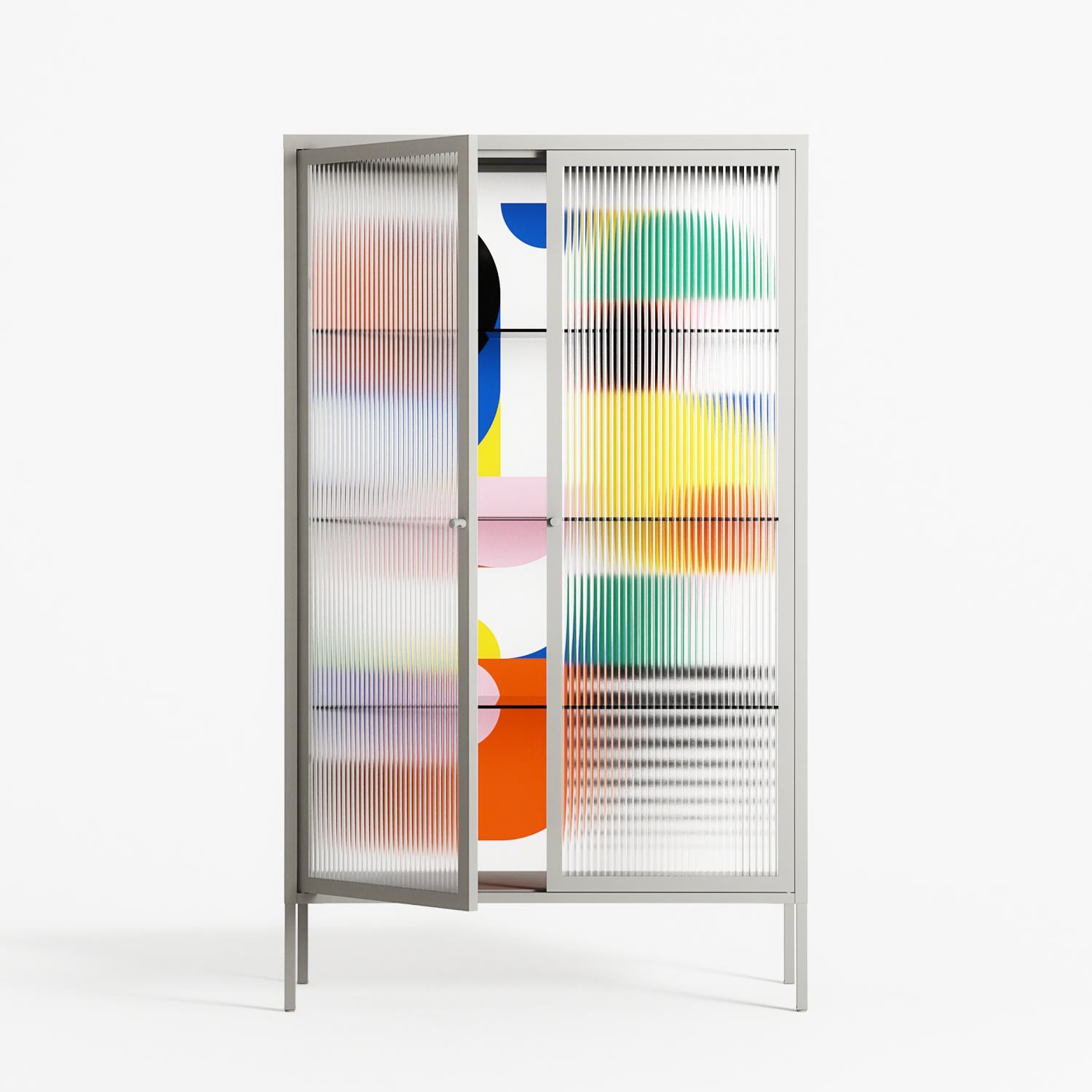 Murano - Cabinet - Vratislav Pecka - Chalk - Reeded glass