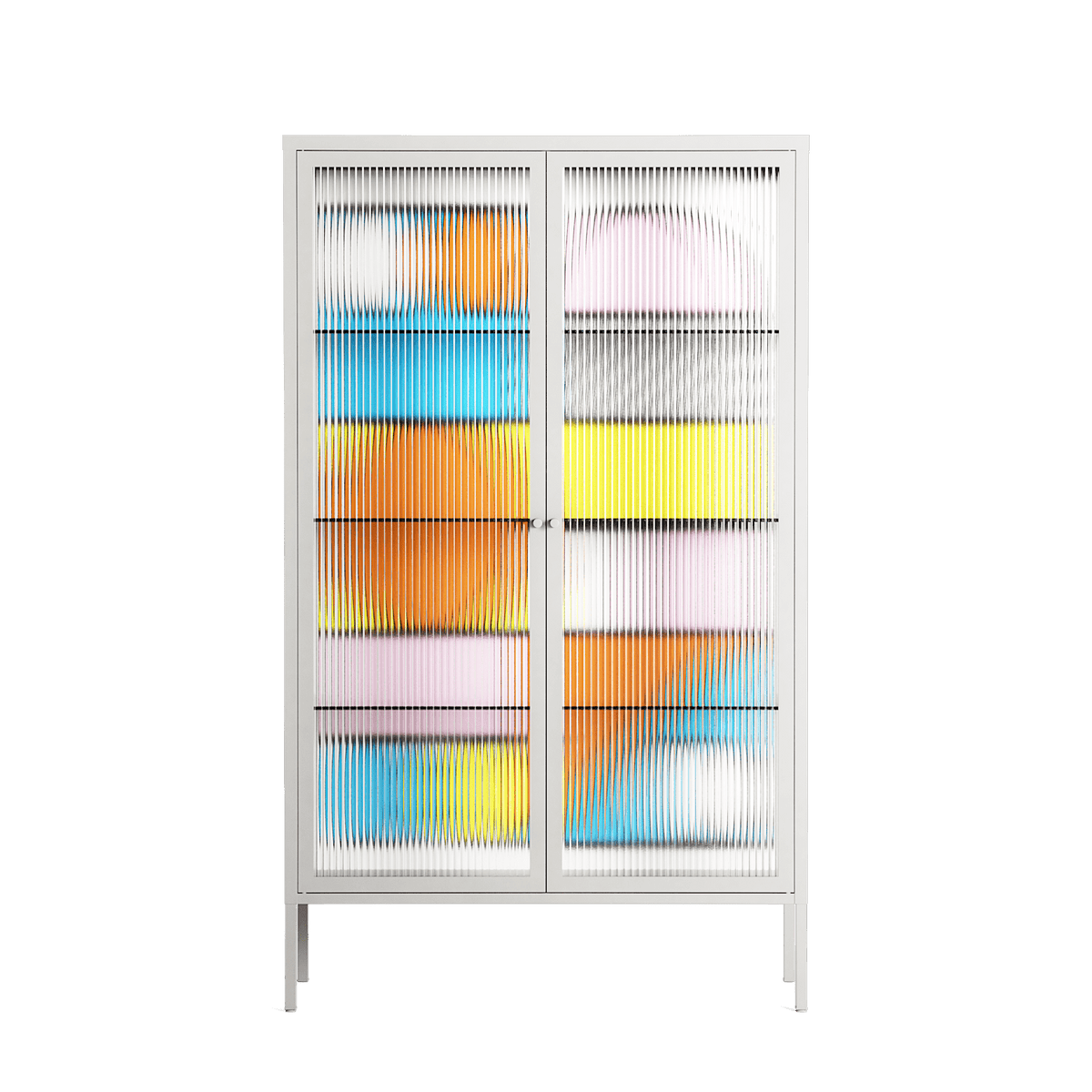 Palette - Cabinet - Vratislav Pecka - Chalk - Reeded glass
