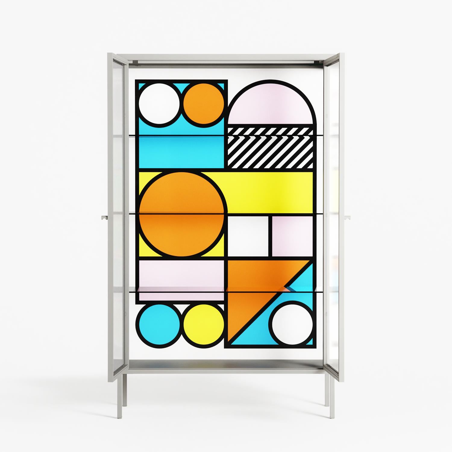 Palette - Cabinet - Vratislav Pecka - Chalk - Reeded glass