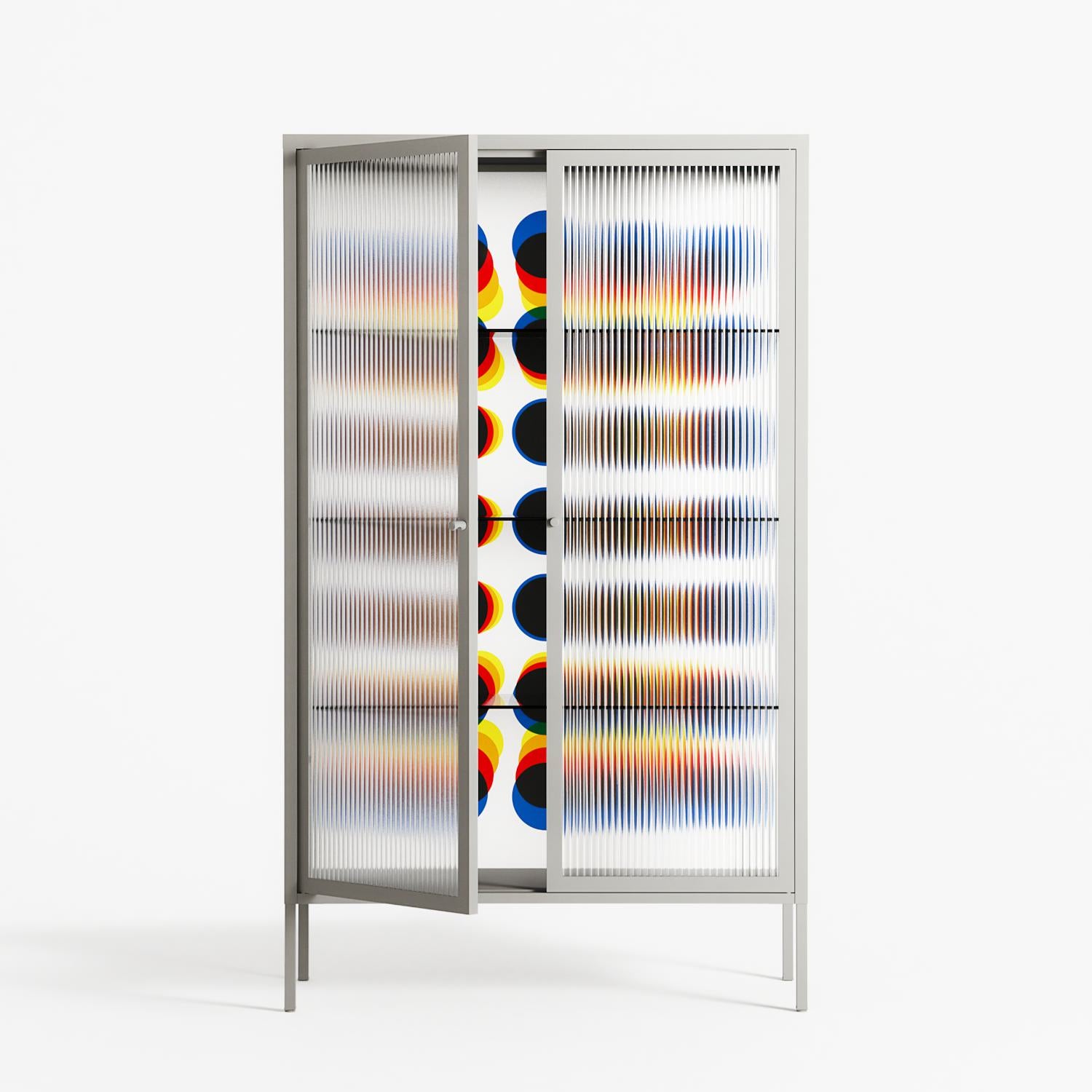 Perspektiva - Cabinet - Vratislav Pecka - Chalk - Reeded glass