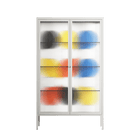 Springs - Cabinet - Vratislav Pecka - Chalk - Reeded glass