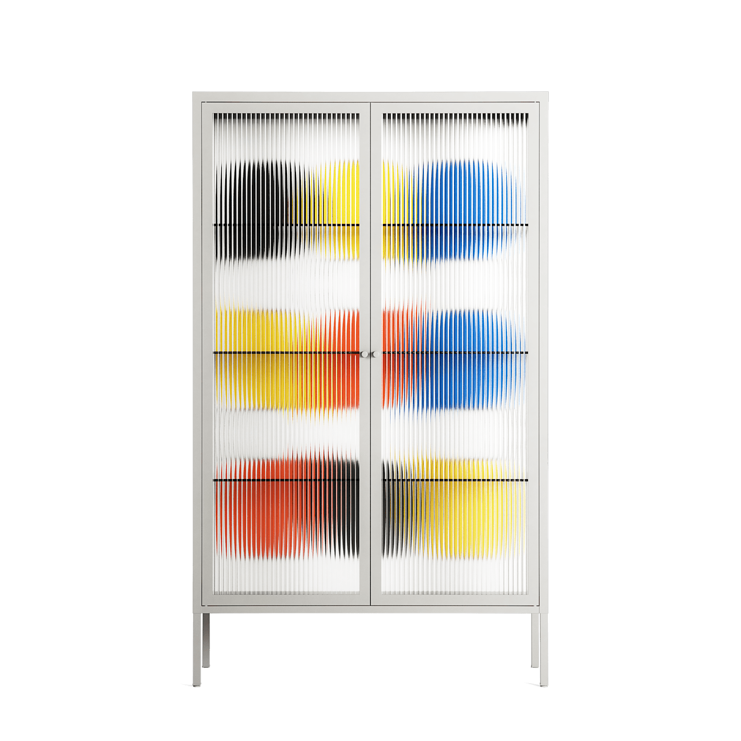 Springs - Cabinet - Vratislav Pecka - Chalk - Reeded glass