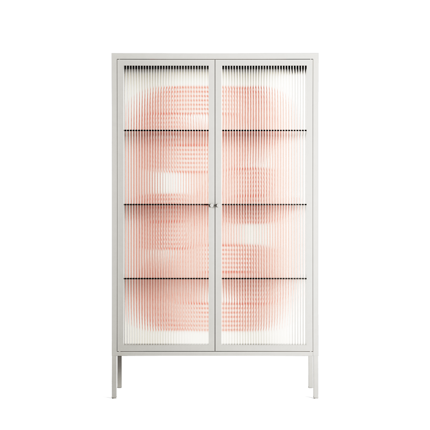 United - Cabinet - Vratislav Pecka - Chalk - Reeded glass