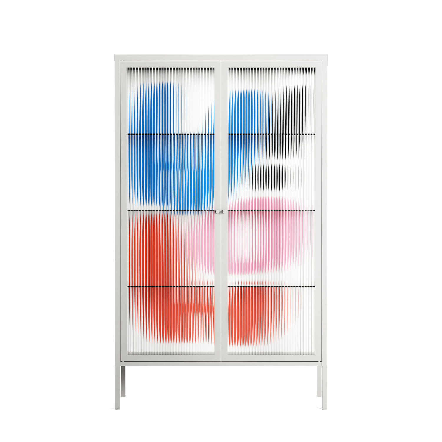 Wow - Cabinet - Vratislav Pecka - Chalk - Reeded glass