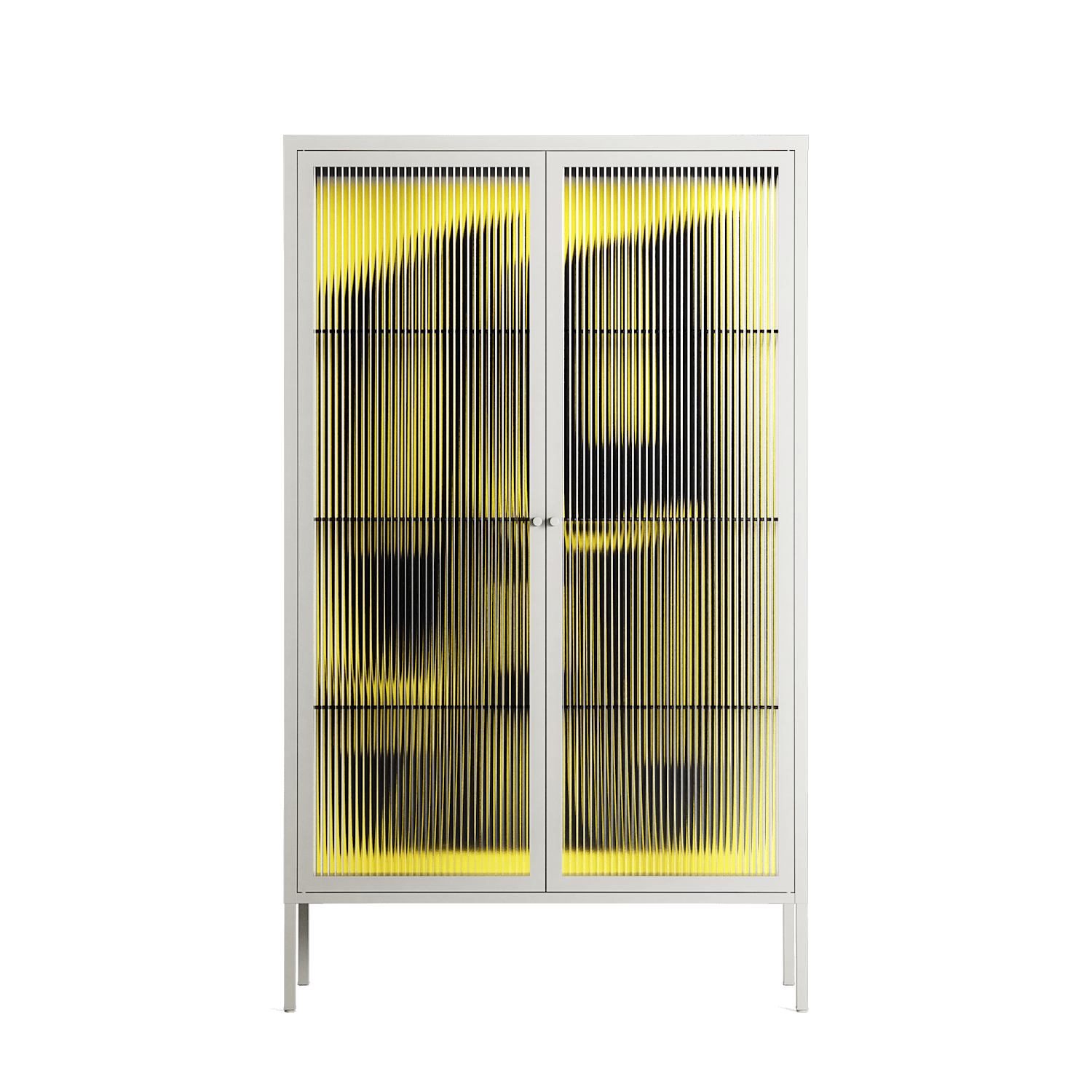 Yay - Cabinet - Vratislav Pecka - Chalk - Reeded glass