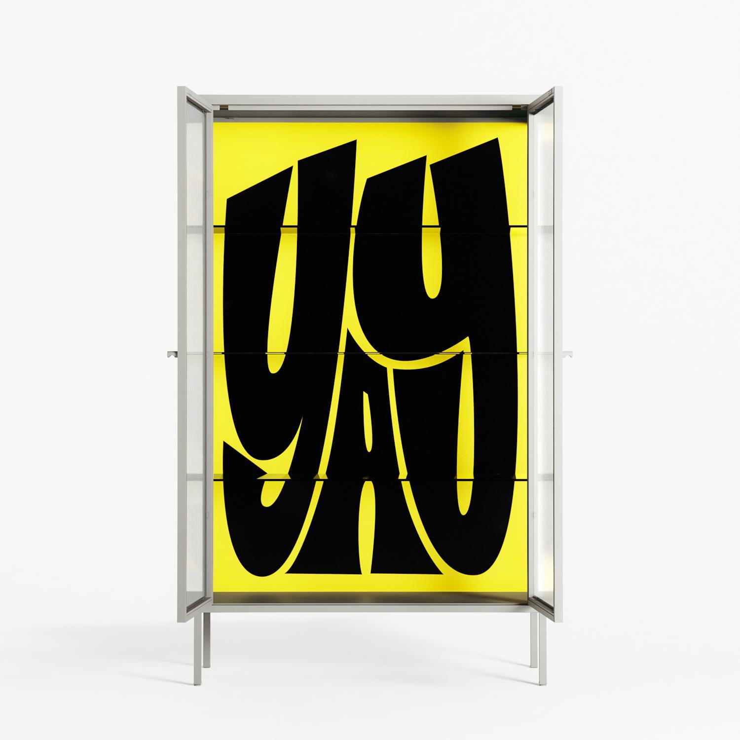 Yay - Cabinet - Vratislav Pecka - Chalk - Reeded glass