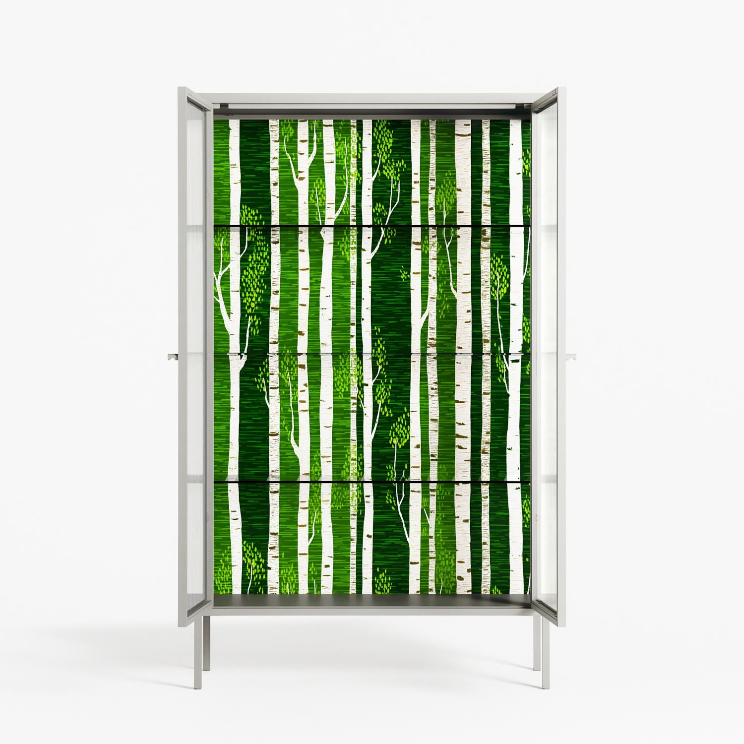 Björkskog - Cabinet - Nur Rydberg - Chalk - Reeded glass