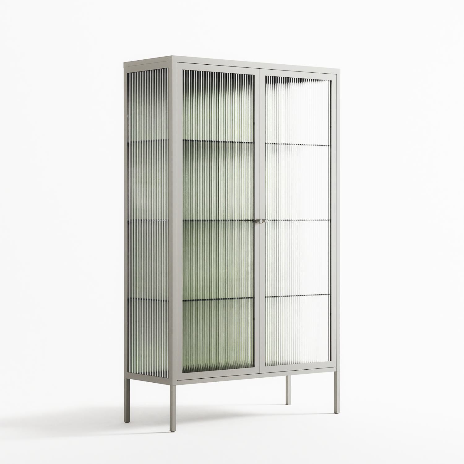Björkskog - Cabinet - Nur Rydberg - Chalk - Reeded glass