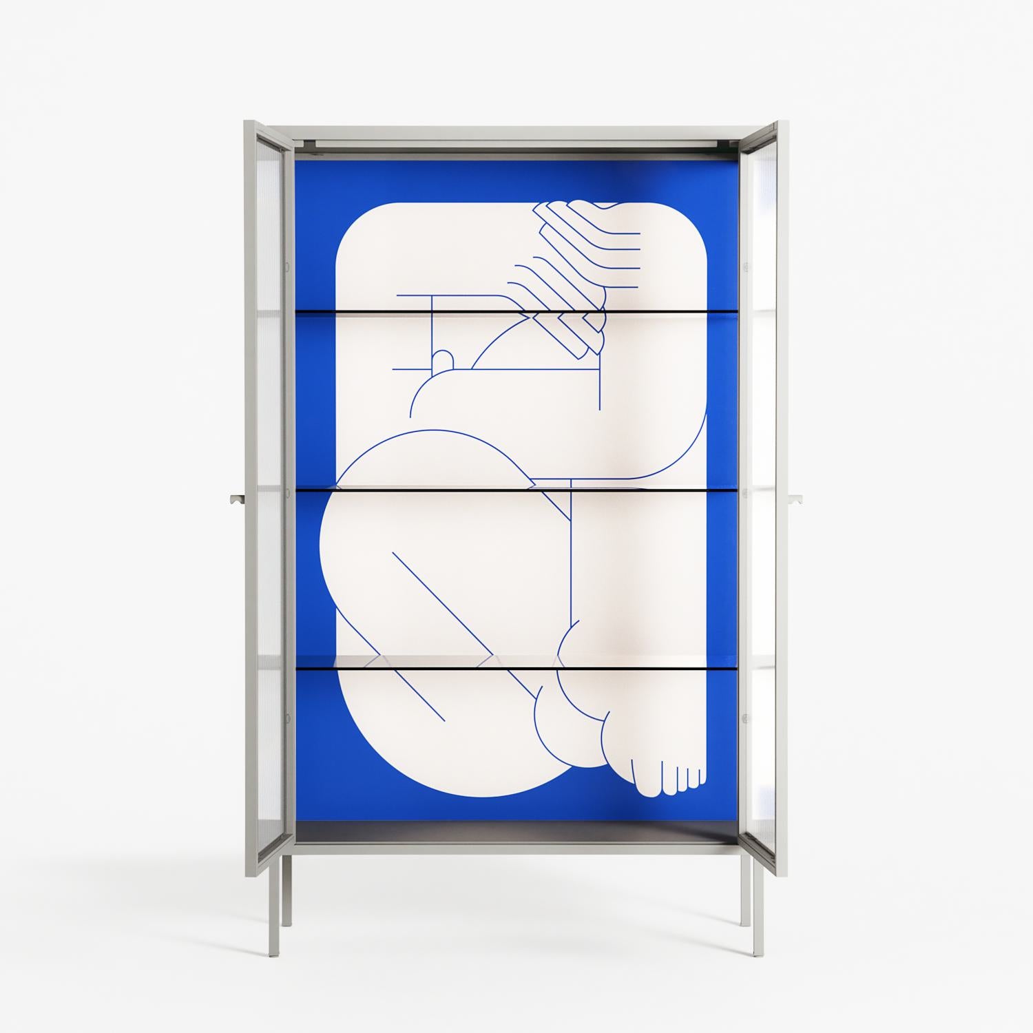 Good Bye - Cabinet - Andrea Devia-Nuño - Chalk - Reeded glass