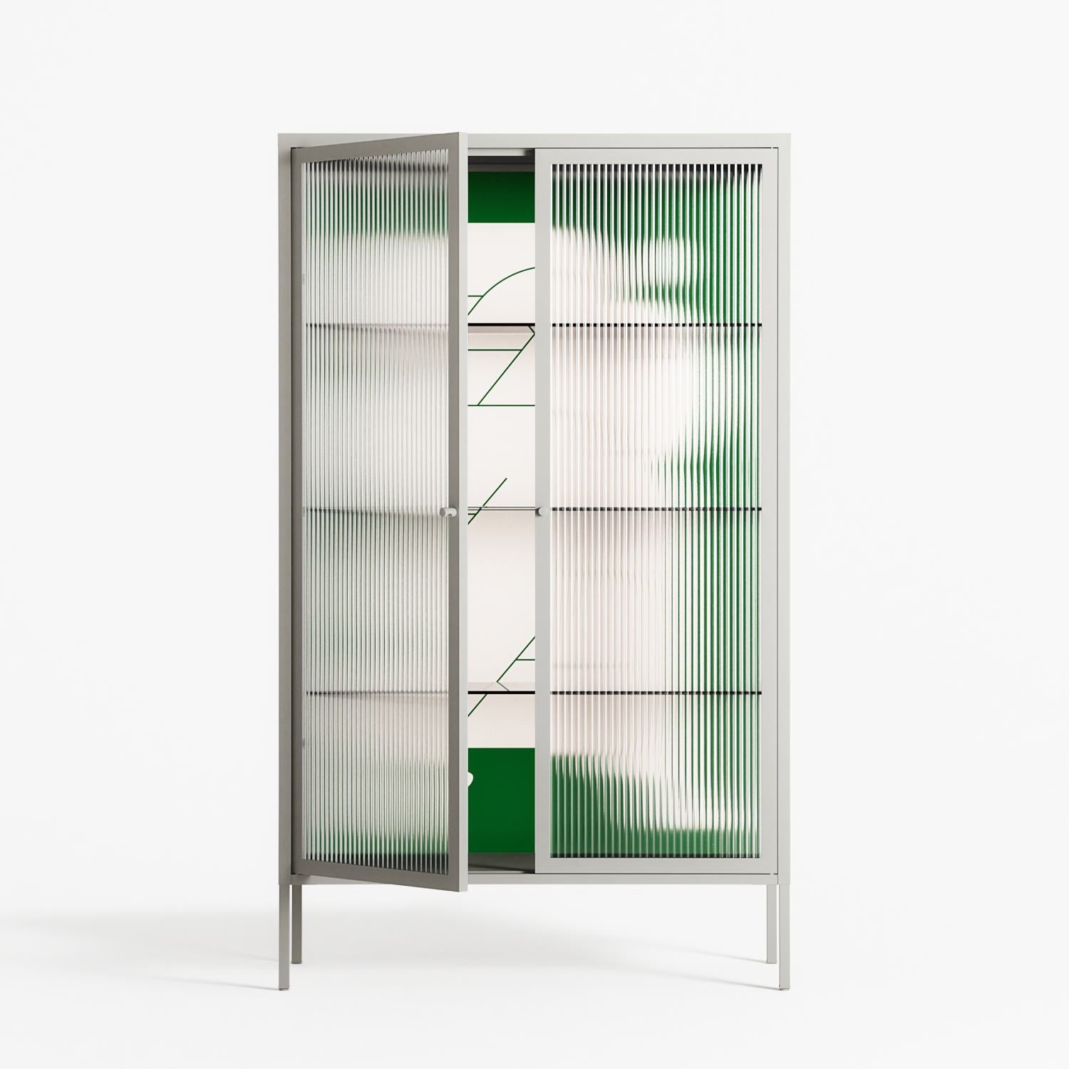 Carry - Cabinet - Andrea Devia-Nuño - Chalk - Reeded glass