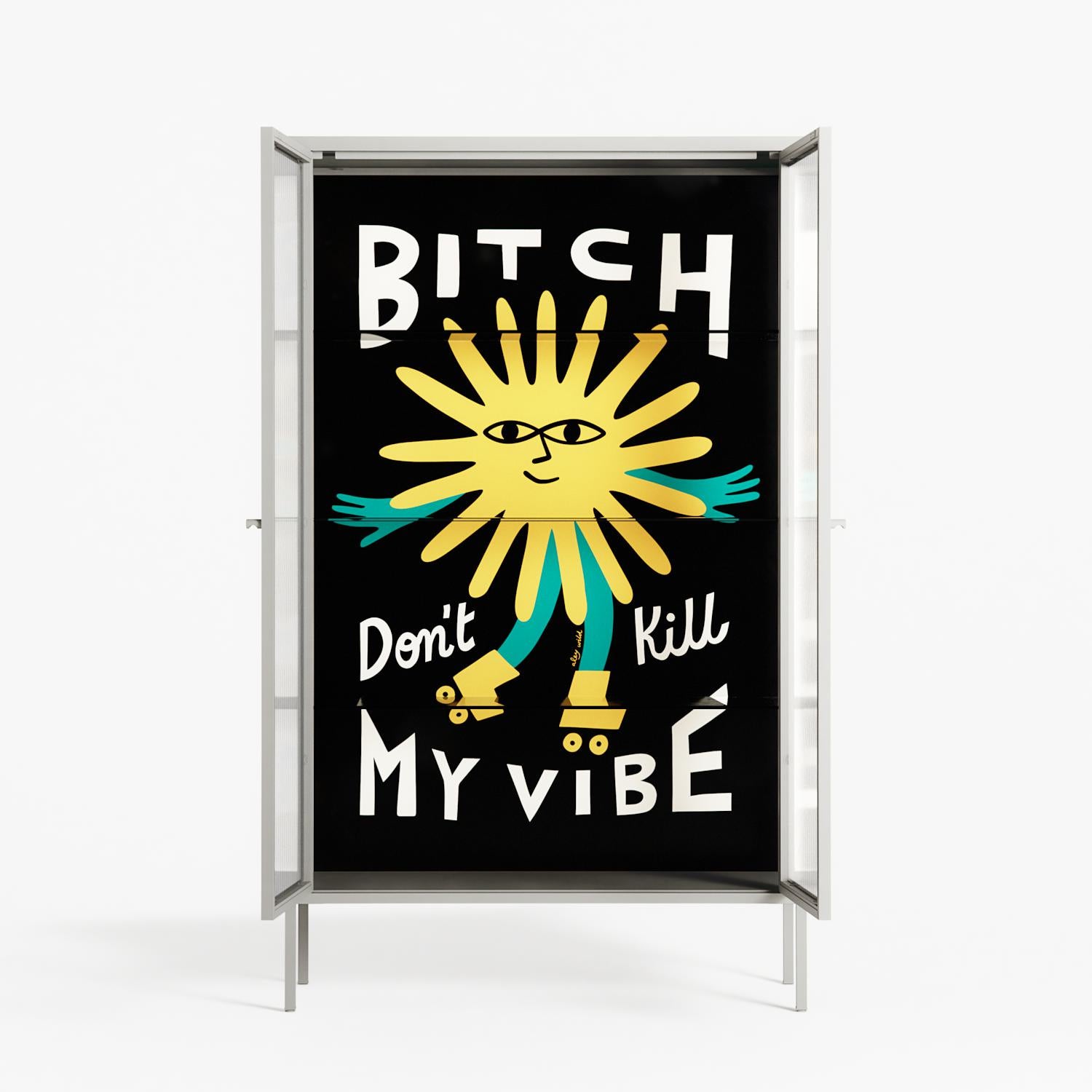 Bitch Don't Kill My Vibe - Cabinet - Aley Wild - Chalk - Reeded glass