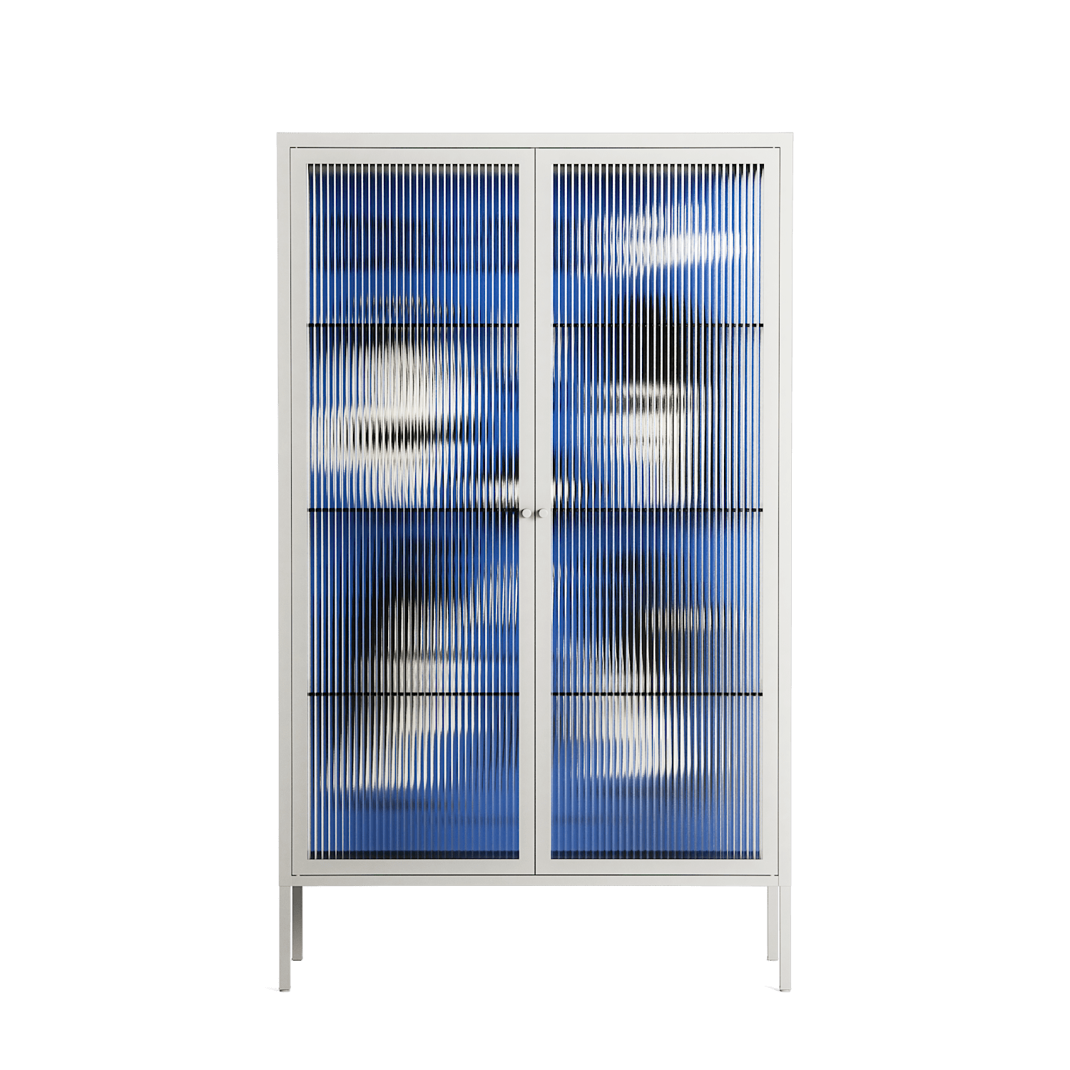 Cool Cool Salon Blue - Cabinet - Aley Wild - Chalk - Reeded glass