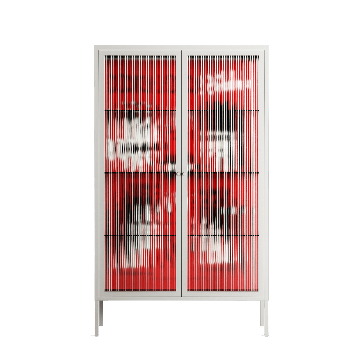 Cool Cool Salon Red - Cabinet - Aley Wild - Chalk - Reeded glass