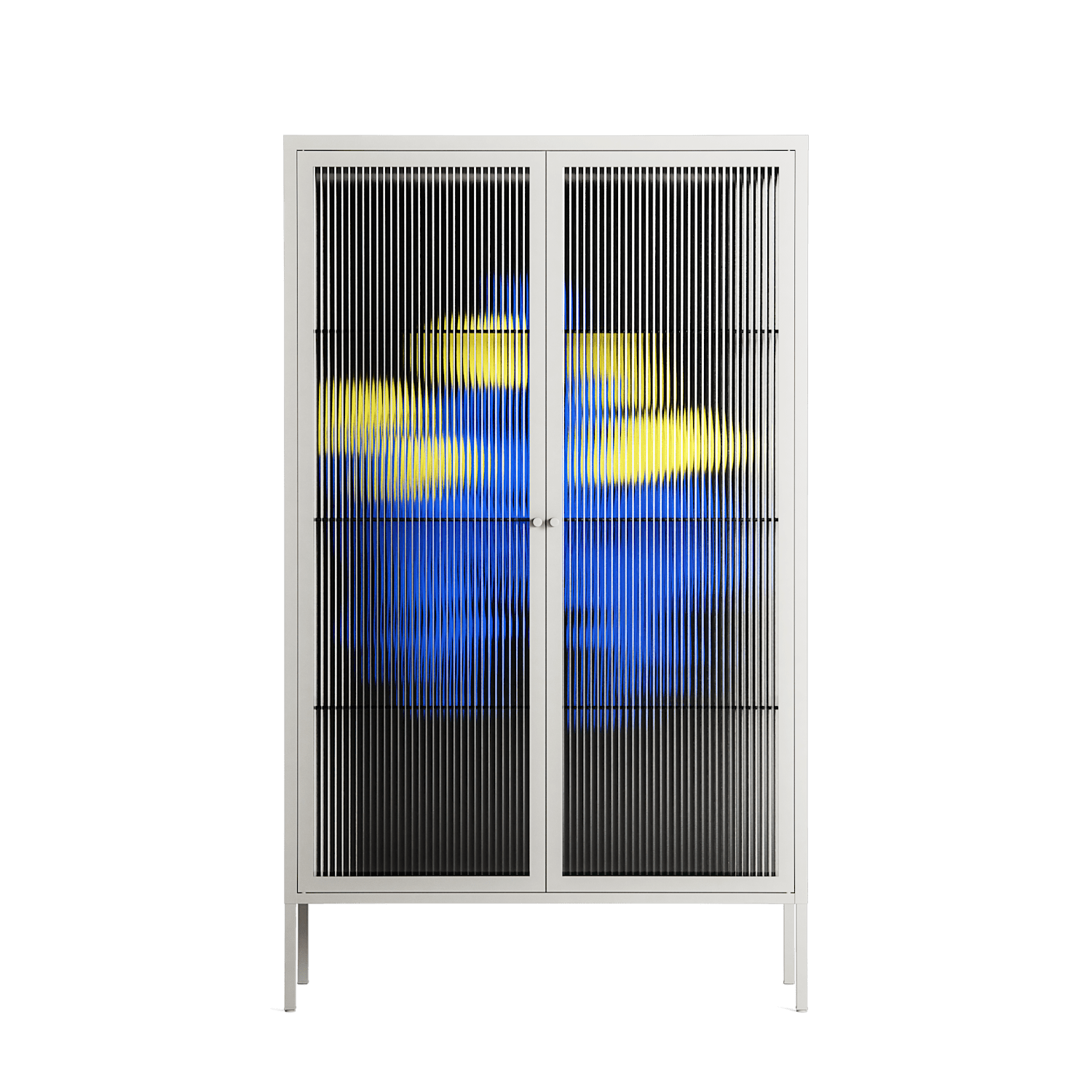 Mushroom Dance Blue - Cabinet - Aley Wild - Chalk - Reeded glass