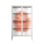 Orange Flowers 1 - Cabinet - Katie O’Shea - Chalk - Reeded glass