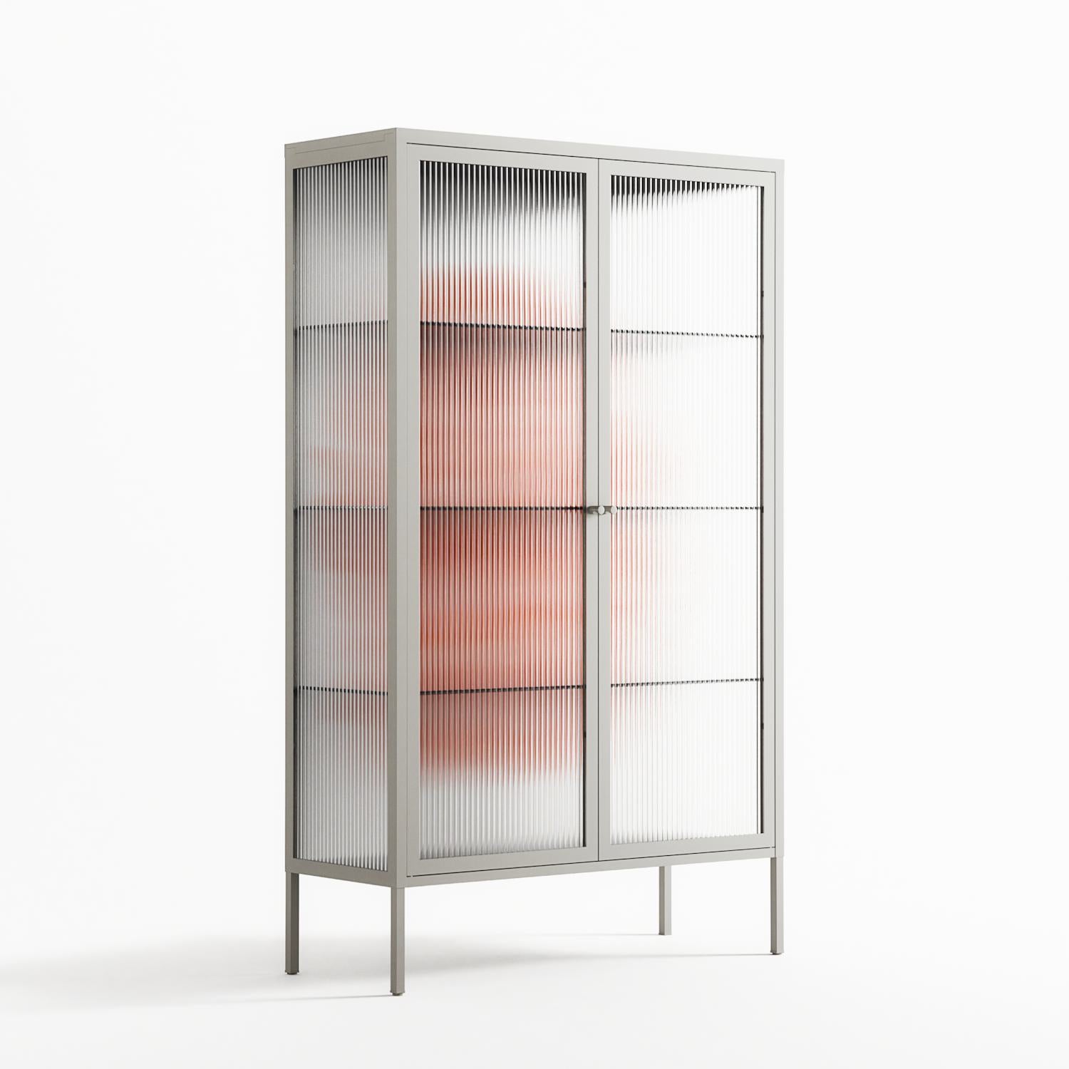 Orange Flowers 1 - Cabinet - Katie O’Shea - Chalk - Reeded glass