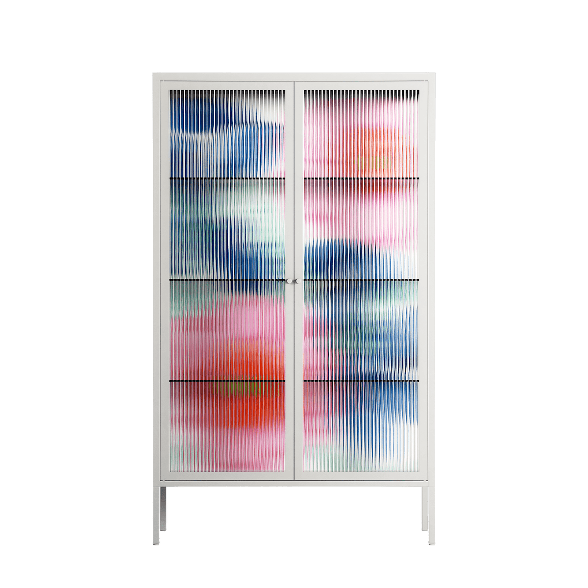 Pink Anemones - Cabinet - Katie O’Shea - Chalk - Reeded glass